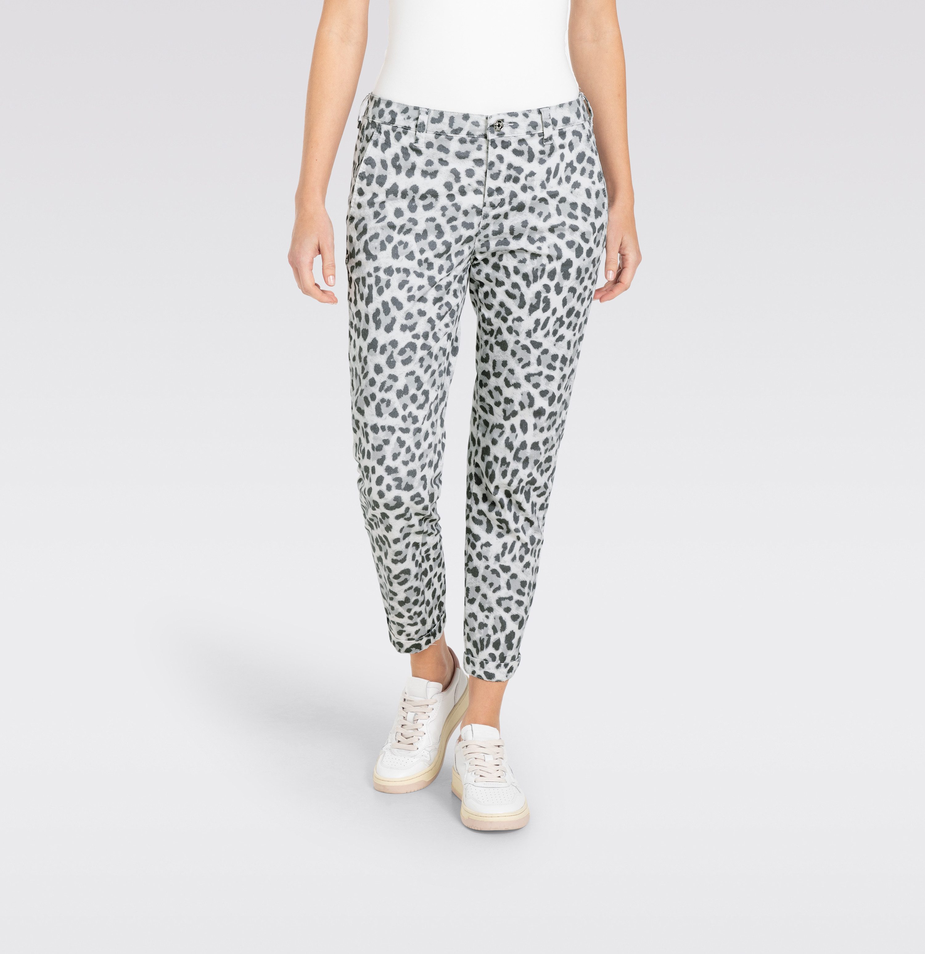 MAC Chinohose CHINO turn up mit dezentem Glanz, elegant und sportiv zugleich