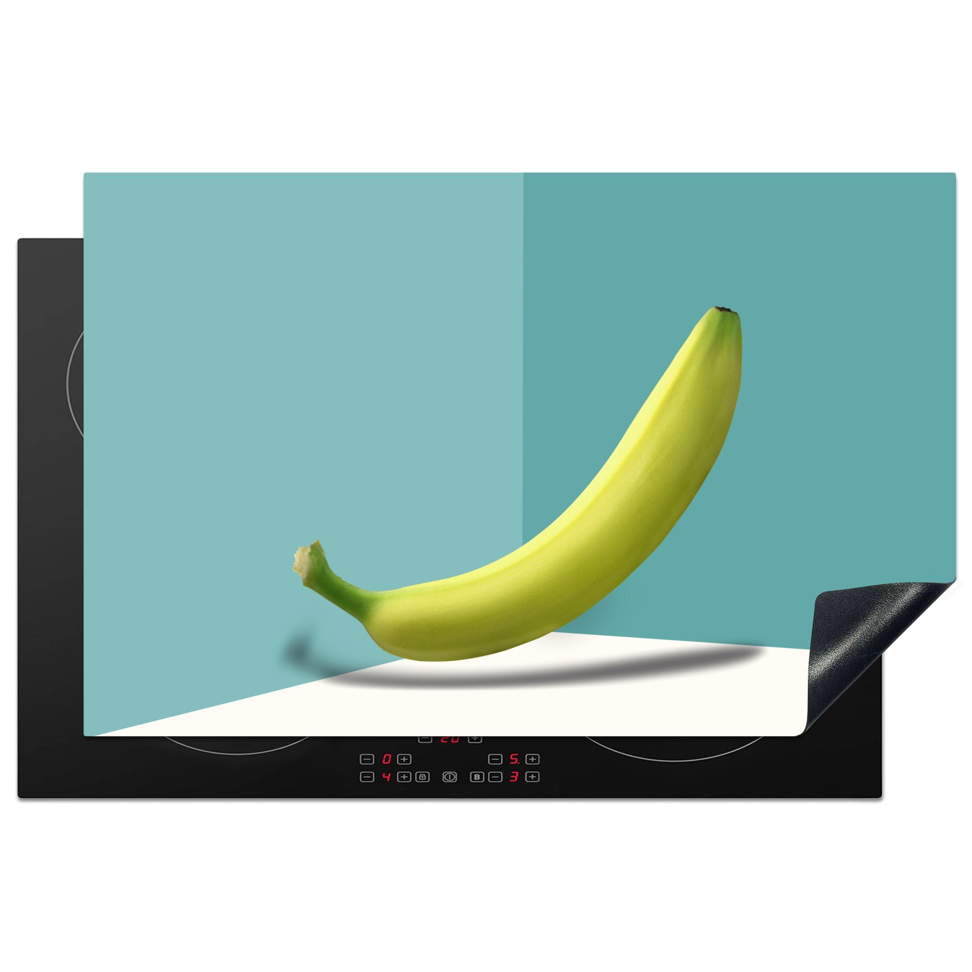 MuchoWow Herdblende-/Abdeckplatte Banane - Gelb - Obst, Vinyl, (1 tlg), 81x52 cm, Induktionskochfeld Schutz für die küche, Ceranfeldabdeckung