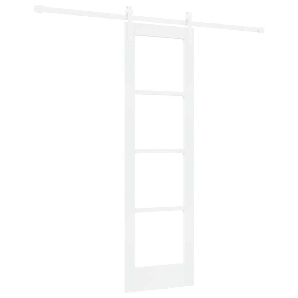 vidaXL Haustür Schiebetür ORKDAL Weiß 61 x 198,5 cm Massivholz Kiefer und Glas (1-St)