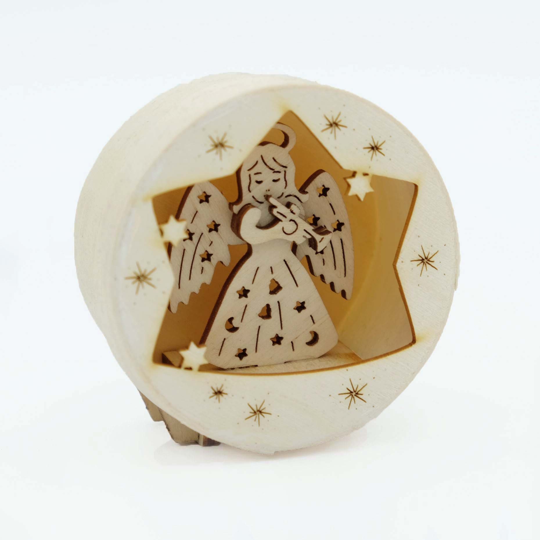 Weihnachten Handwerkskunst Ost DeColibri Erzgebirge (Packung), Weihnachtsdeko - Engel Spandose Weihnachtsfigur