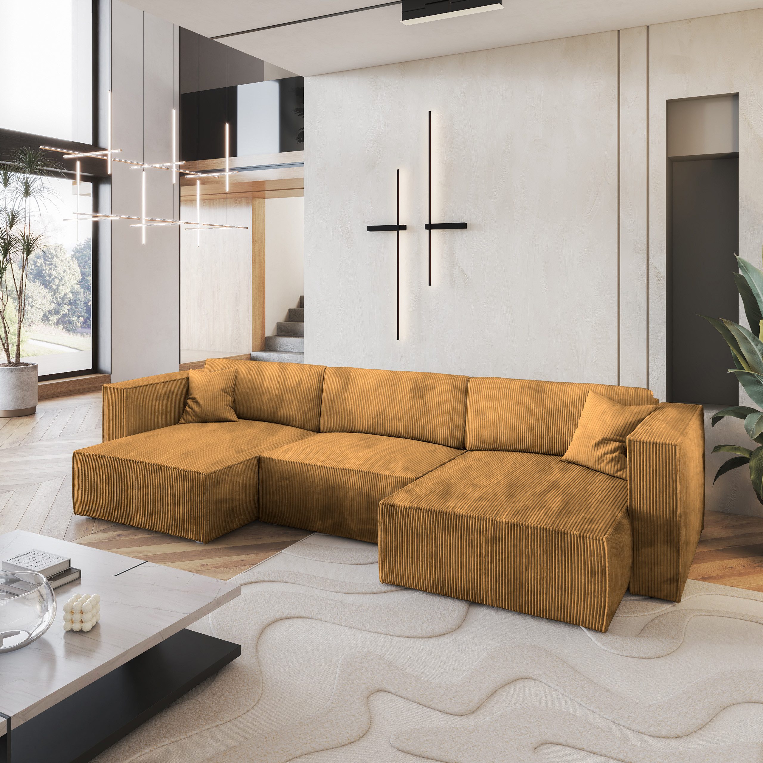 Masseno Ecksofa SARMO mit Schlaffunktion U-Form, günstig online kaufen