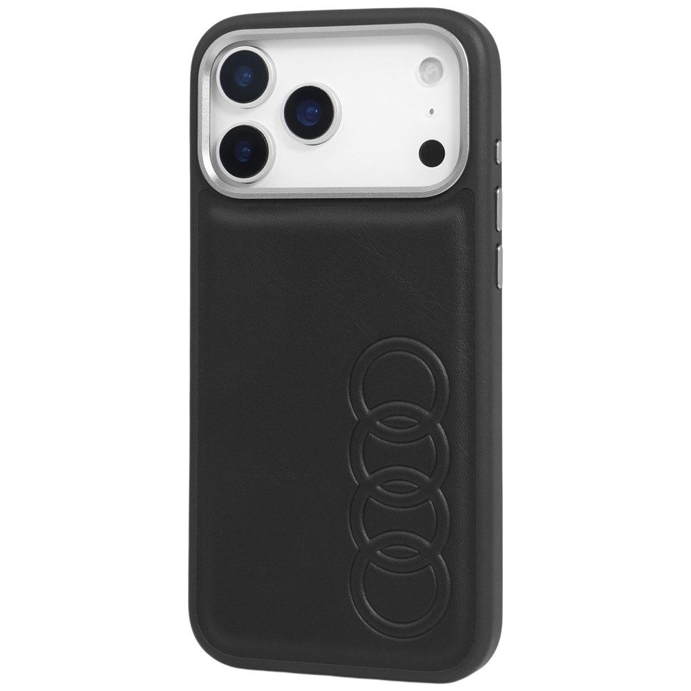 Audi Handyhülle iPhone 17 Pro Kunstleder TT MagSafe schwarz Logo 6,3 Zoll, Kantenschutz