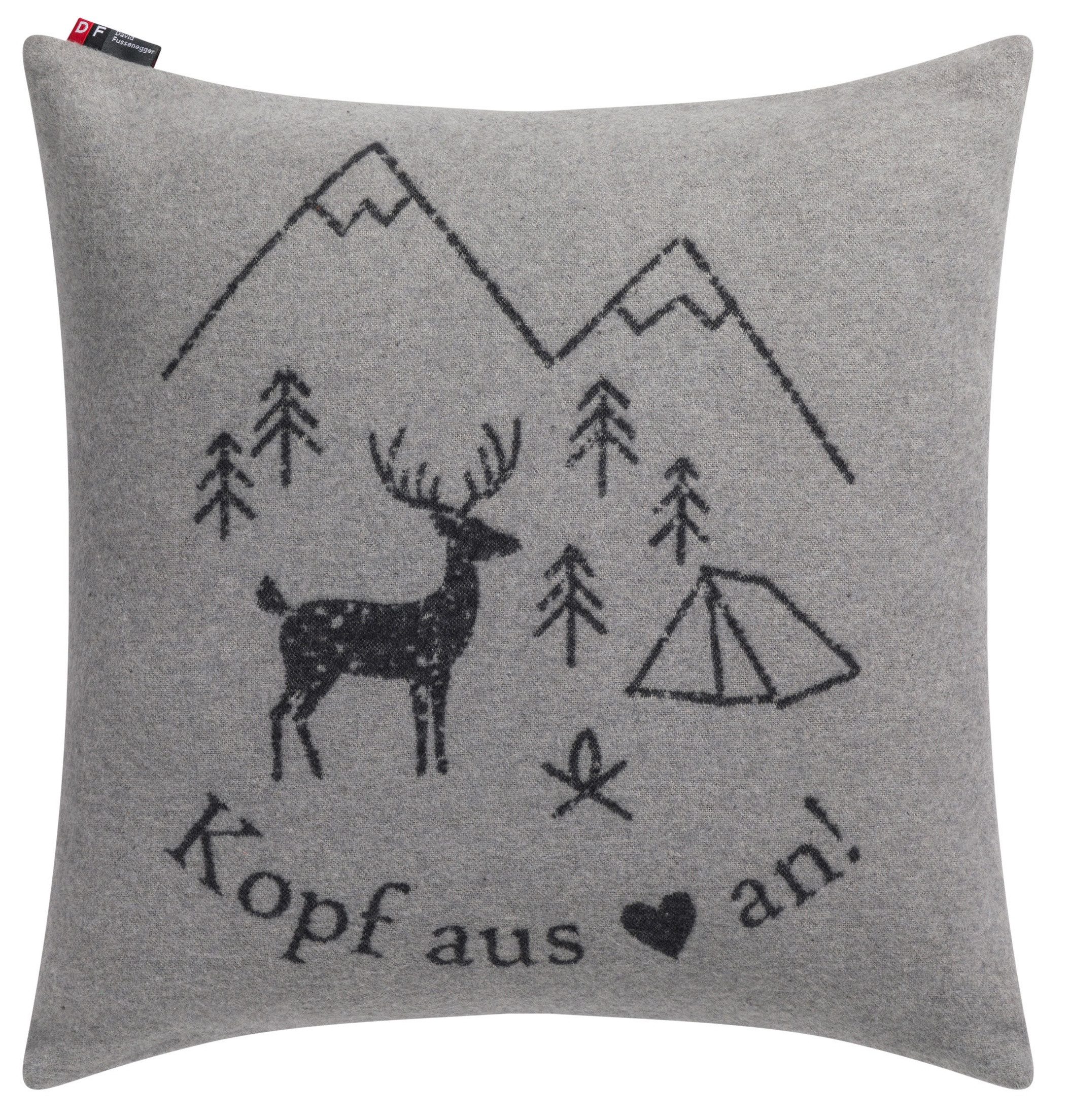 DAVID FUSSENEGGER Kissenhülle Silvretta 'Kopf aus' 50 x 50 cm günstig online kaufen