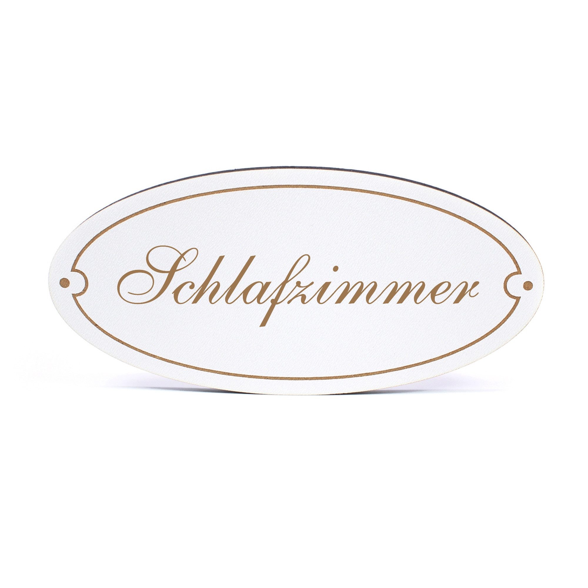 Dekolando Hinweisschild Türschild Oval - Schlafzimmer - Schild 15 x 7 cm - Schilder Türschilde, (1 St)