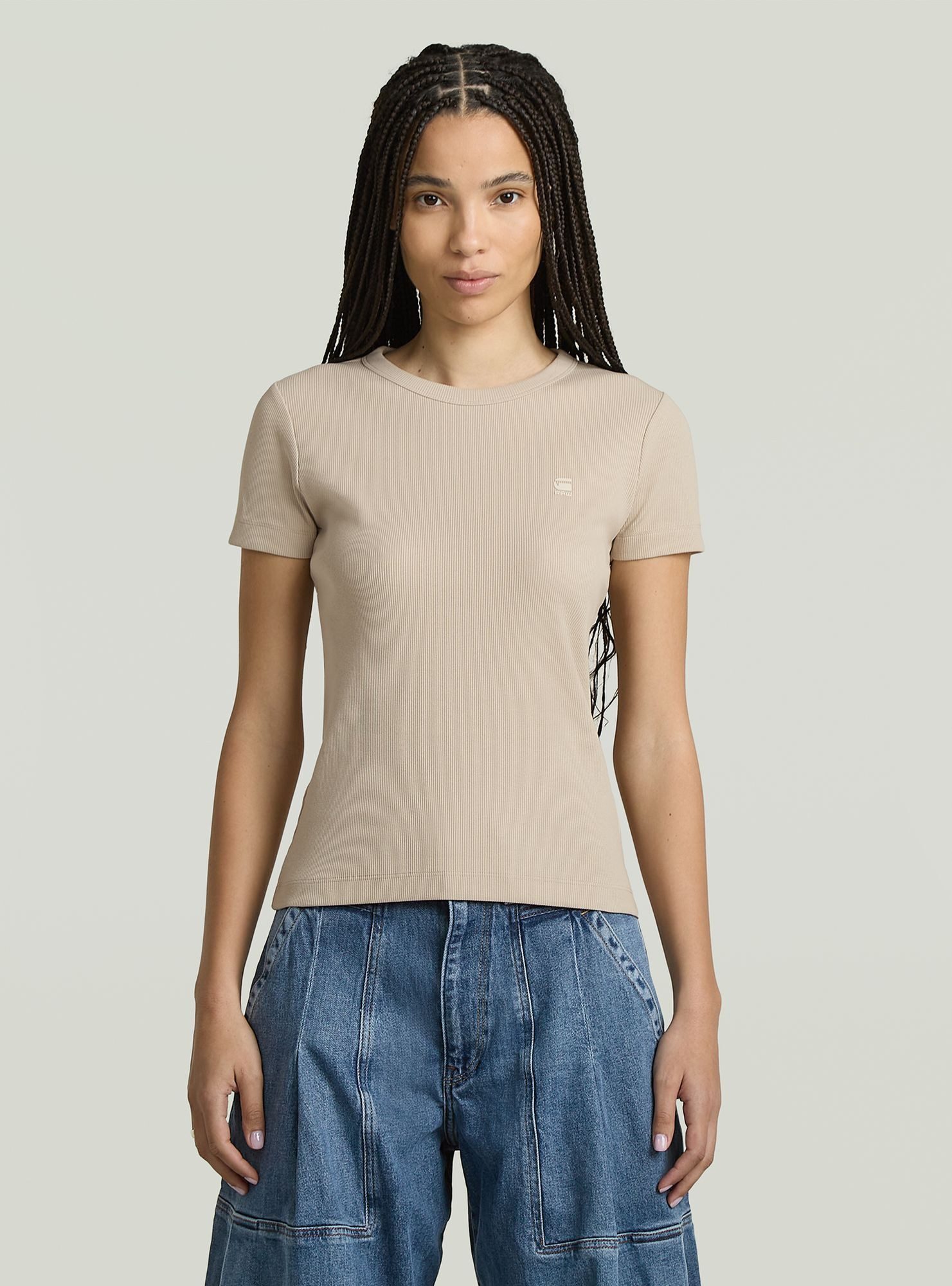 T-Shirt Rib Cap Sleeve T-Shirt