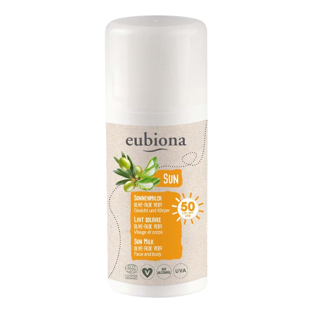 eubiona Tagescreme Sonnenmilch LSF50 - Olive-Aloe Vera 100ml