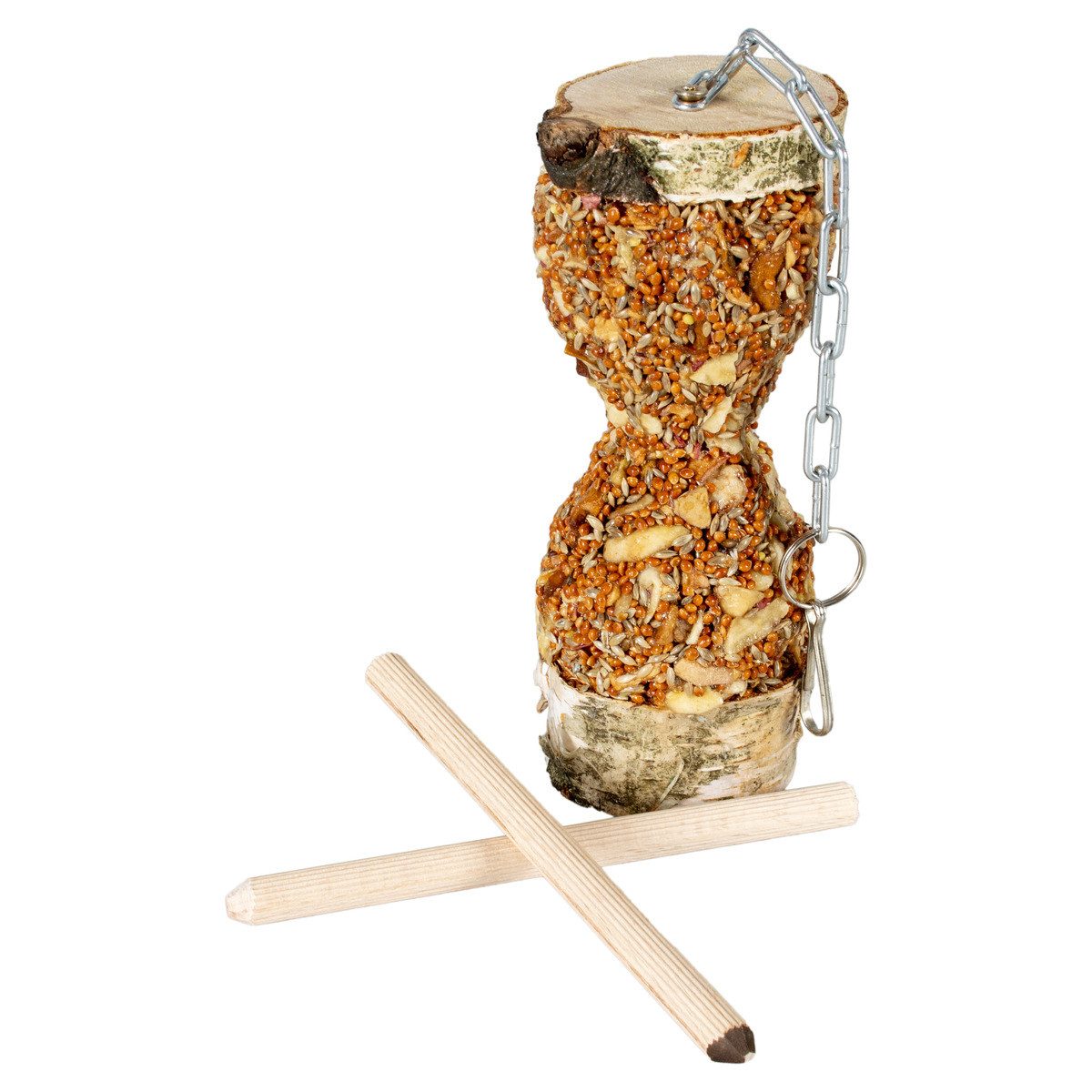 DUVO+ Vogelsnack Birkenstamm Früchte & Samen 220 g, Trockenfutter für: Vogel