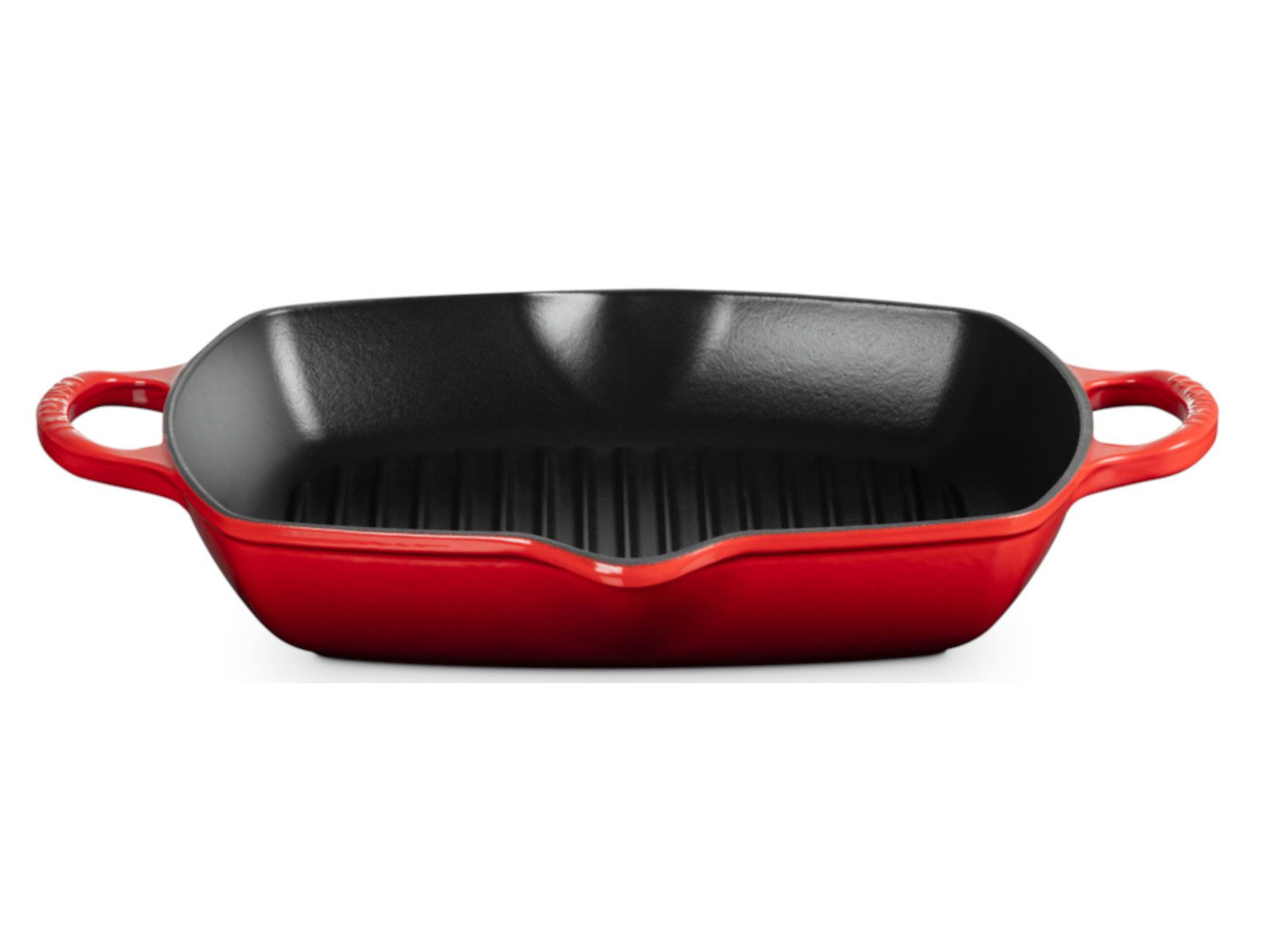 LE CREUSET Grillpfanne Grillpfanne Signature quatratisch kirschrot 30cm