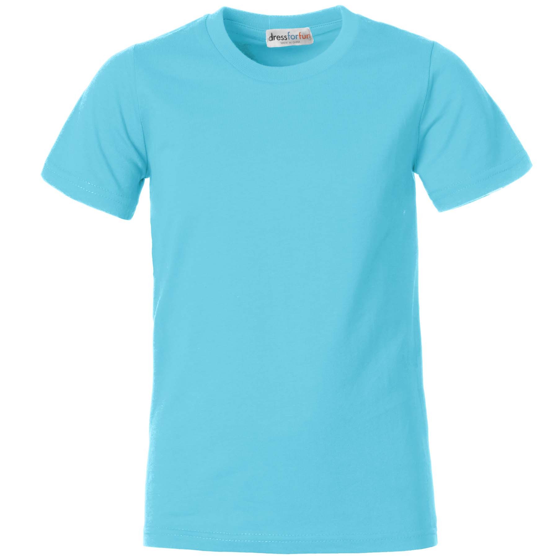 dressforfun T-Shirt Kurzarmtop, Für viele Outfits & Auftritte, Rundhals mit (Freizeitoberteil, Konfektionsgröße L in hellblau) Einfarbiges T-Shirt für Männer, Fester Stoff, hoher Tragekomfort