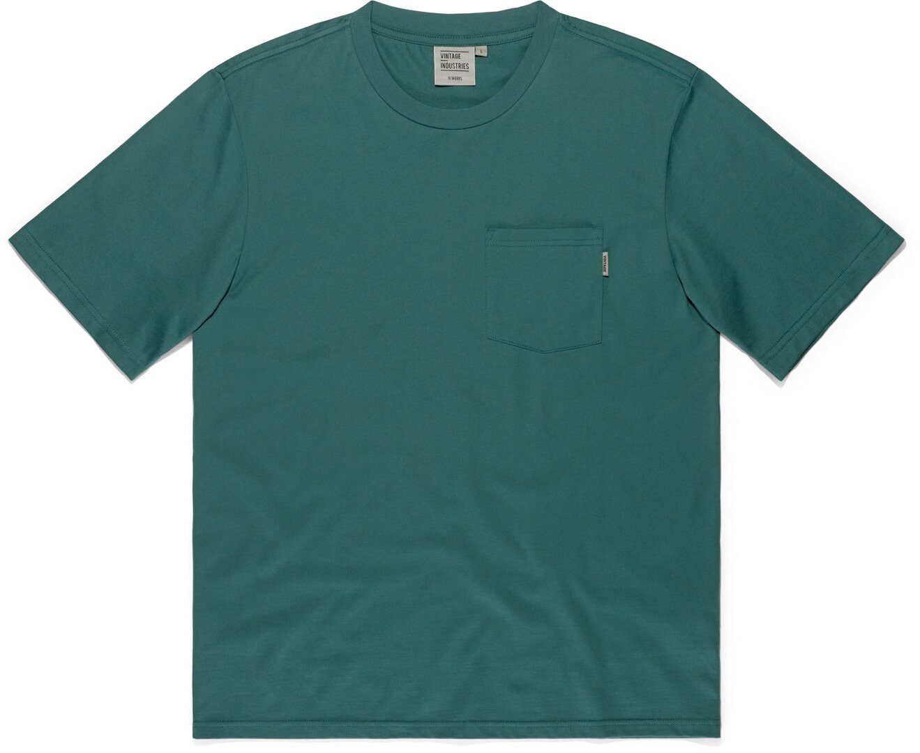 Vintage Industries Kurzarmshirt Gray Blue/Green T-Shirt Pocket