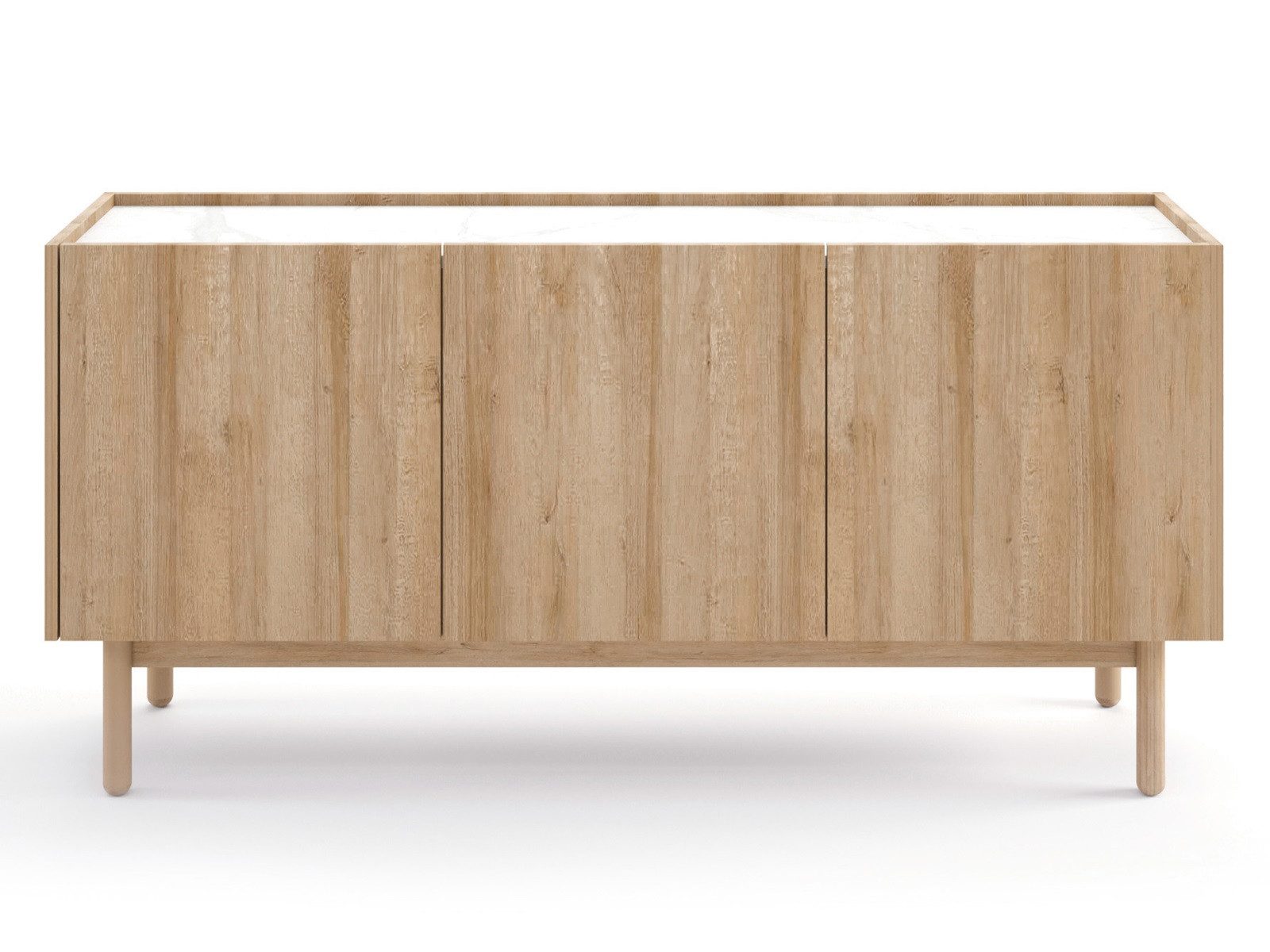 Compleo Kommode aus Holz, dreitürig, skandinavisches Design, geräumig POP