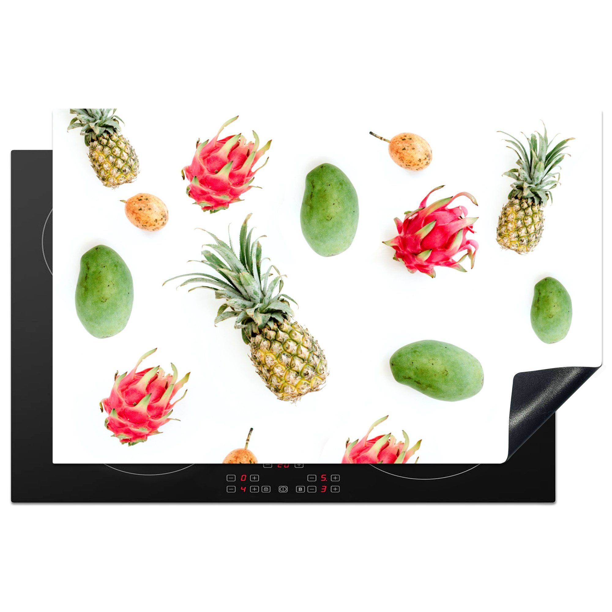 - für Ananas, küche, Ceranfeldabdeckung Vinyl, Schutz Tropisch Herdblende-/Abdeckplatte - Obst die 81x52 Induktionskochfeld (1 cm, tlg), MuchoWow