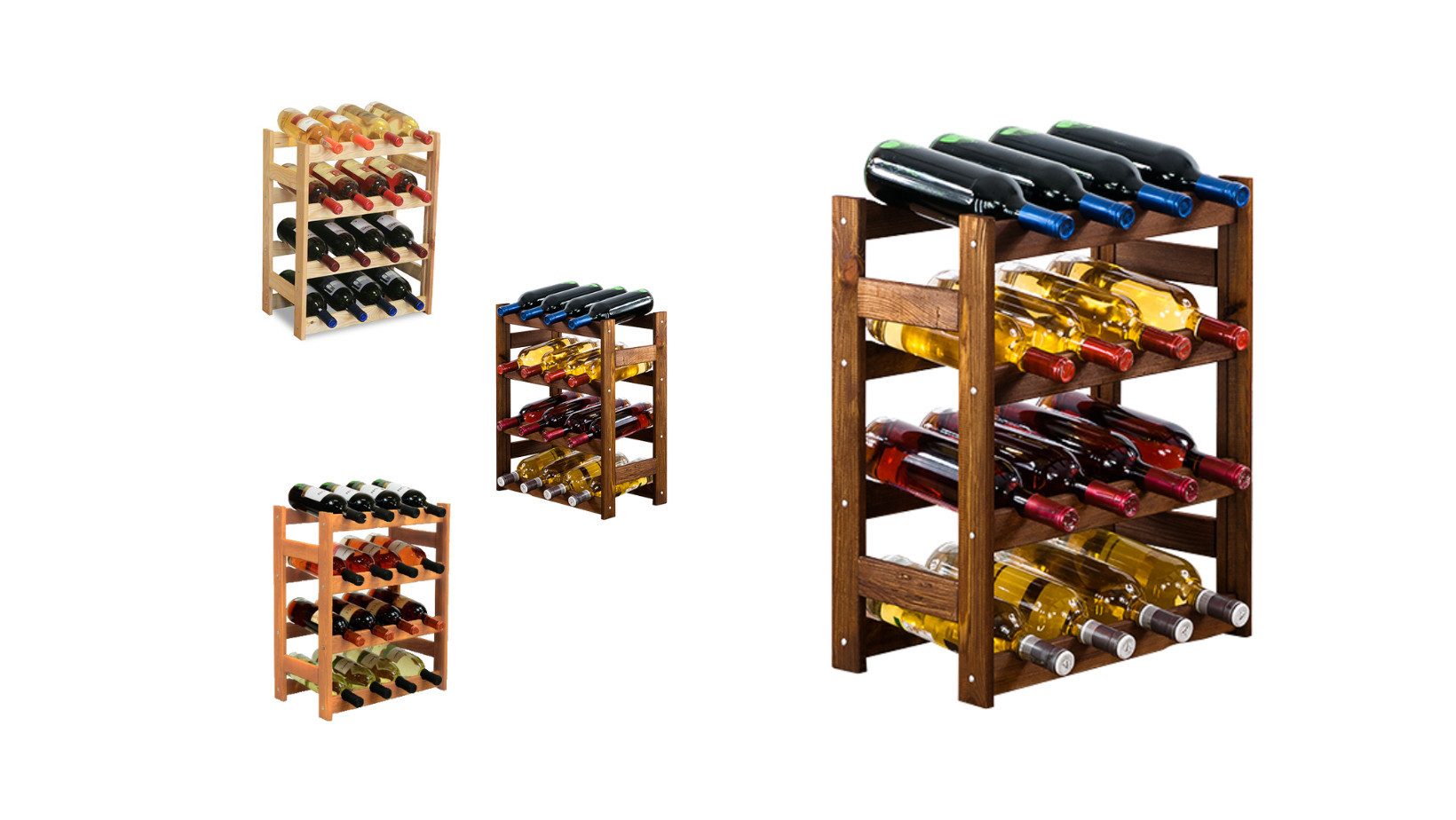 Modo24 Weinregal Flaschenregal Holzregal Flaschenständer Varianten 12 bis 9 günstig online kaufen