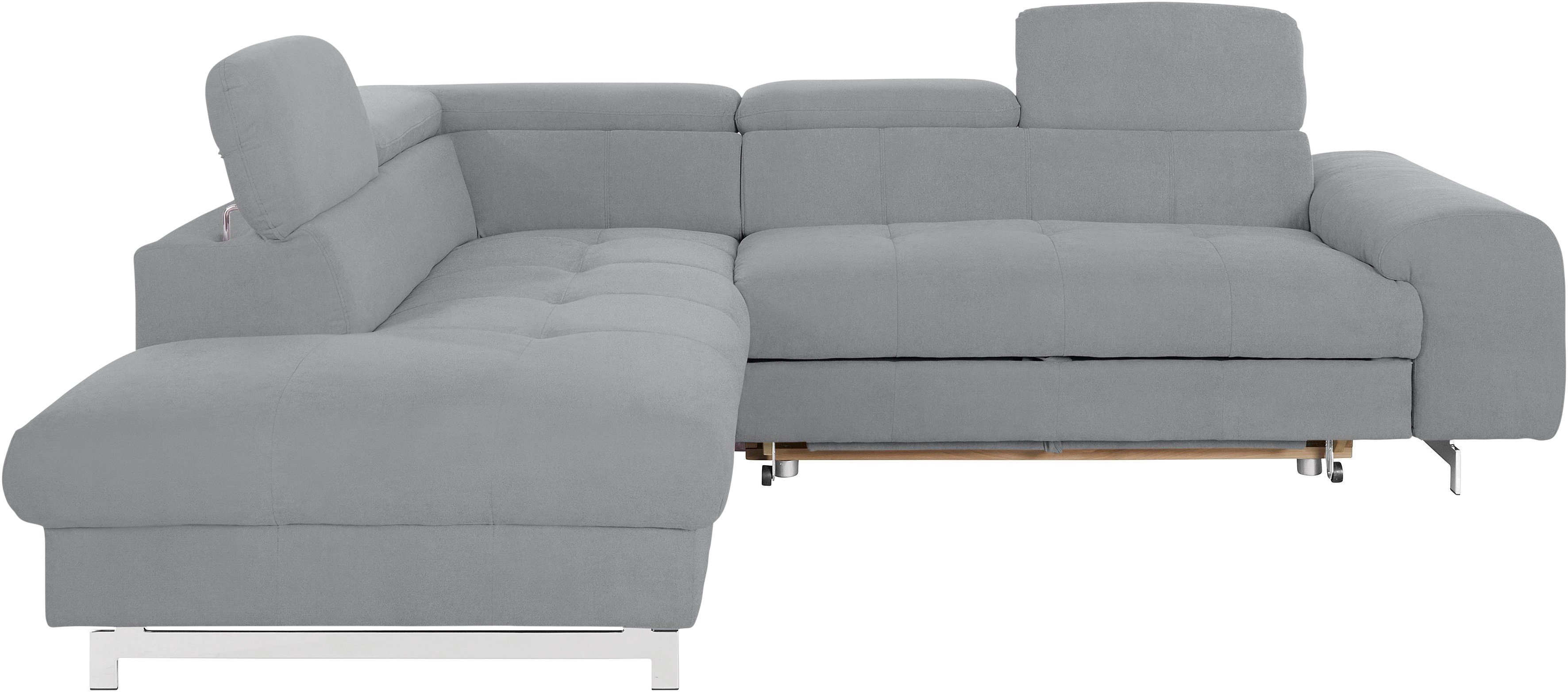 COTTA Ecksofa "Chef L-Form", mit Kopfteilverstellung, edle Metallkufen, wah günstig online kaufen