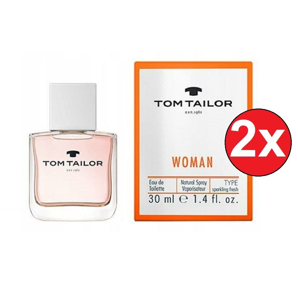 TOM TAILOR Eau de Toilette Woman für Sie EDT 2x 30 ml Damendüfte Duft Frauen Parfum, 2-tlg., Intensiv fruchtig blumig Parfüm Geschenk für Damen Frauen Mädchen