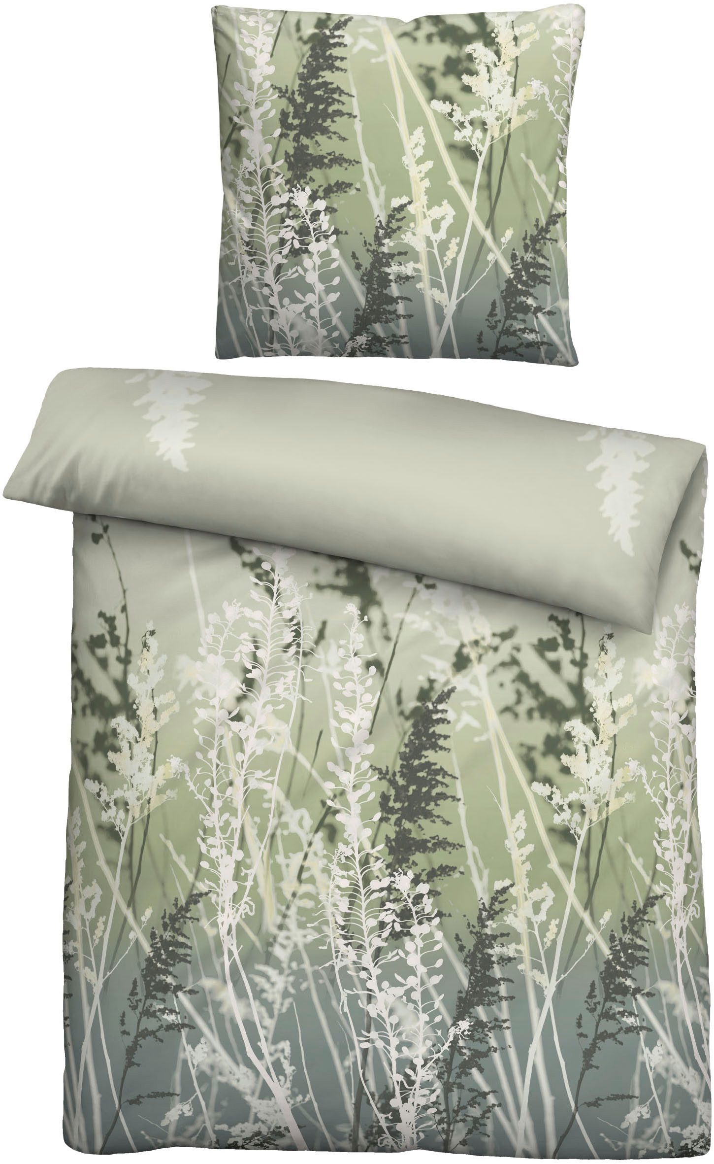 Biberna Постельное белье 0004103, Feinbiber, 2 teilig, wohlig warm + weich, pflegeleicht, 100% Baumwolle, Reißverschluss