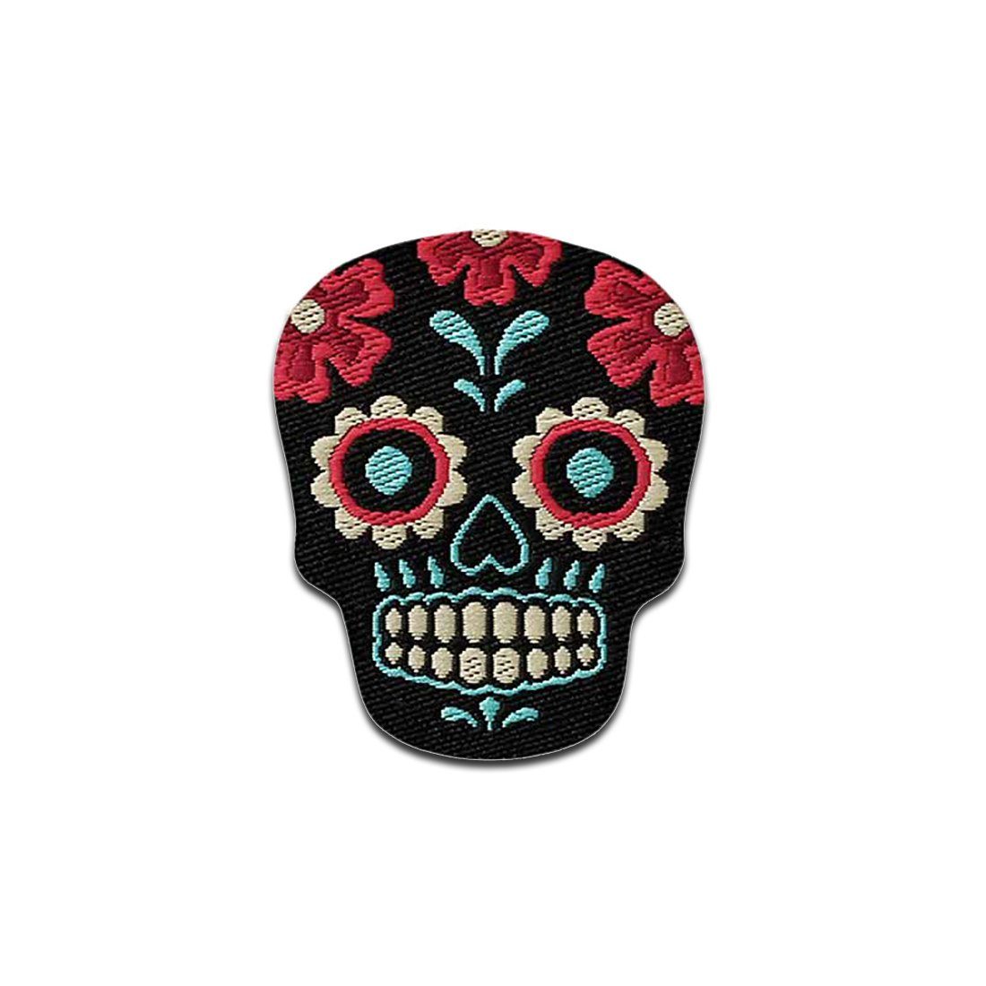 Mono-Quick Aufnäher Bügelbild, Aufbügler, Applikationen, Patches, Flicken, zum aufbügeln, PES, Muertos schwarz/pink - Größe: 3,6 x 3 cm