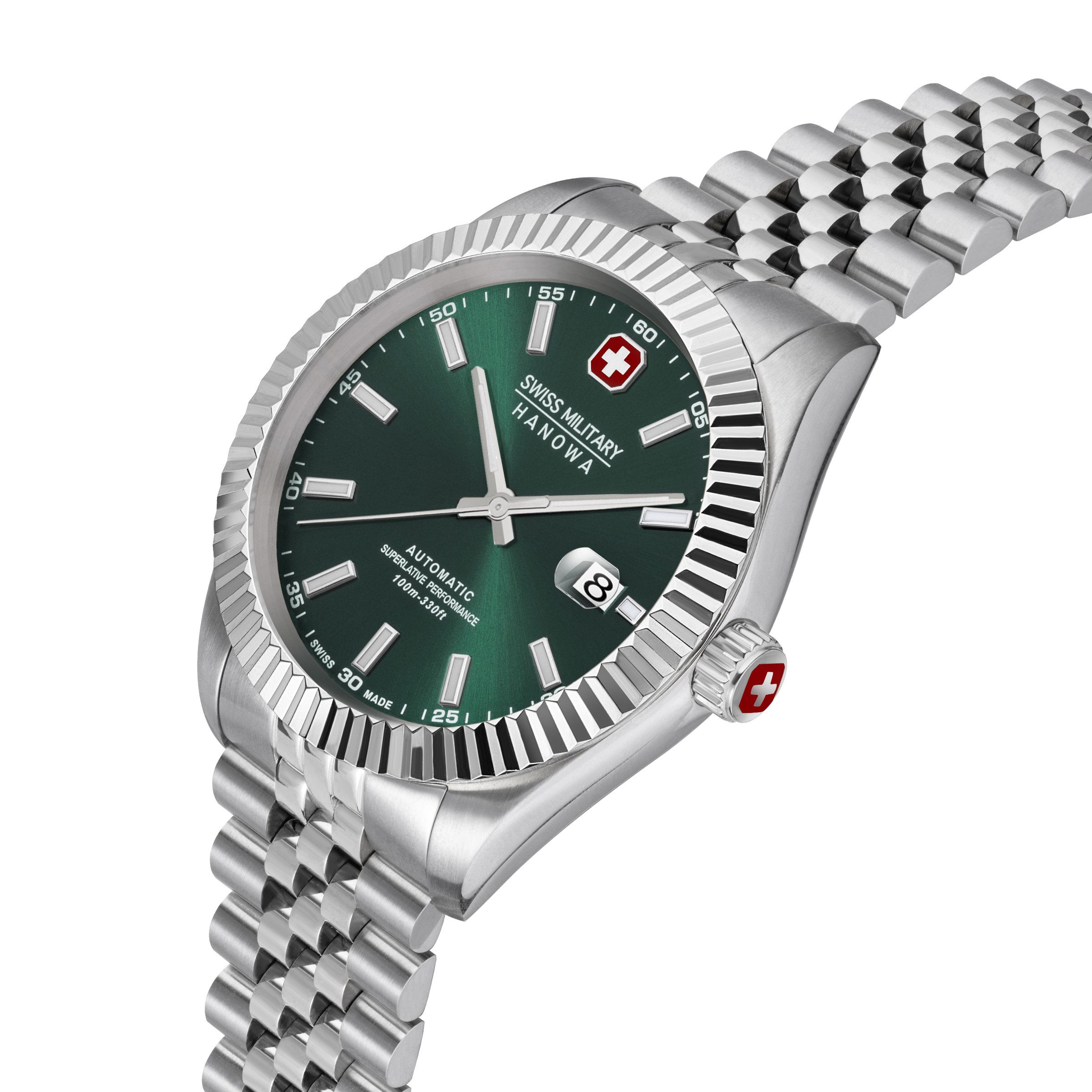 Swiss Military Hanowa Automatikuhr Diligenter SMWGL0002103, Armbanduhr, Herrenuhr, Swiss Made, Mechanische Uhr, Edelstahlarmband