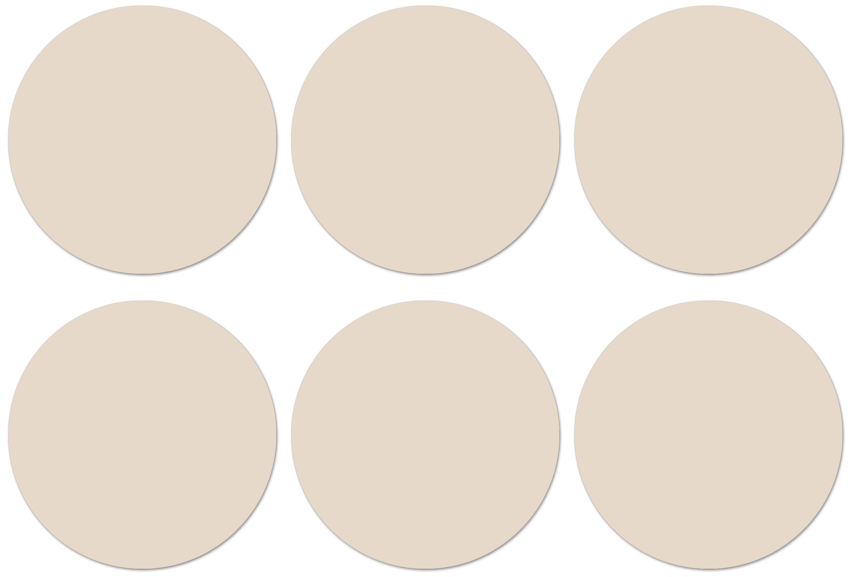 MuchoWow Glasuntersetzer Beige - Unifarben, Zubehör für Gläser, 6-tlg., Getränkeuntersetzer, Rund, Tassenuntersetzer Kork, 10x10 cm