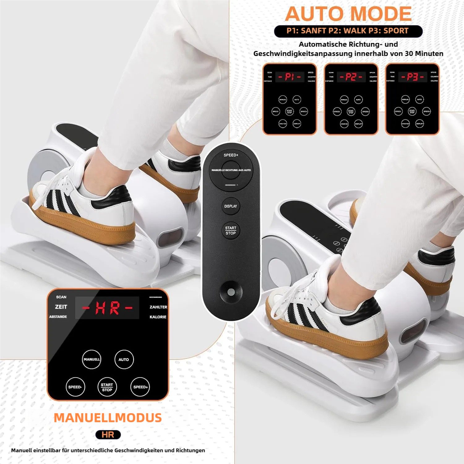 TLGREEN Power-Stepper Mini-Stepper Ellipsentrainer (Einstellung der Fernbedienung)