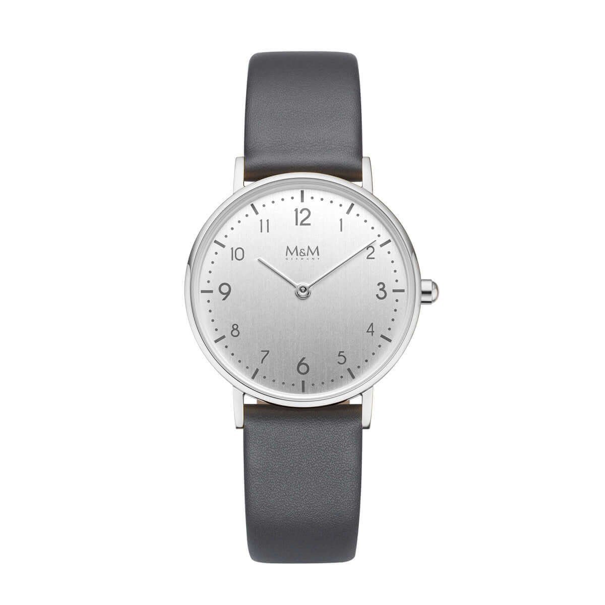 M&M Quarzuhr Armbanduhren Damen Leder Basic Line 32, (1-tlg), Analoguhr rund mit Lederarmband, Designer Uhr, deutsche Manufaktur, inkl. edles Etui