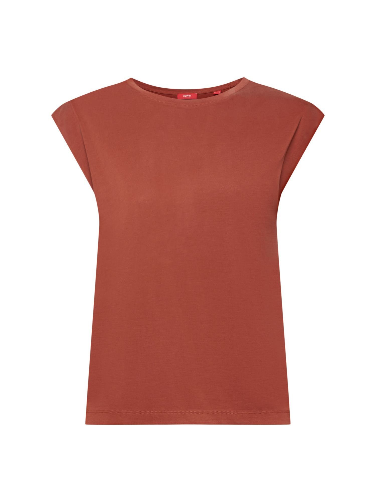 Esprit Collection T-Shirt Jersey-Top mit weichem Griff (1-tlg) RUST BROWN