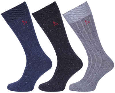 Sarcia.eu Haussocken Grau-dunkelblaue, lange Socken für Herren - 3 Paar 40/42 EU