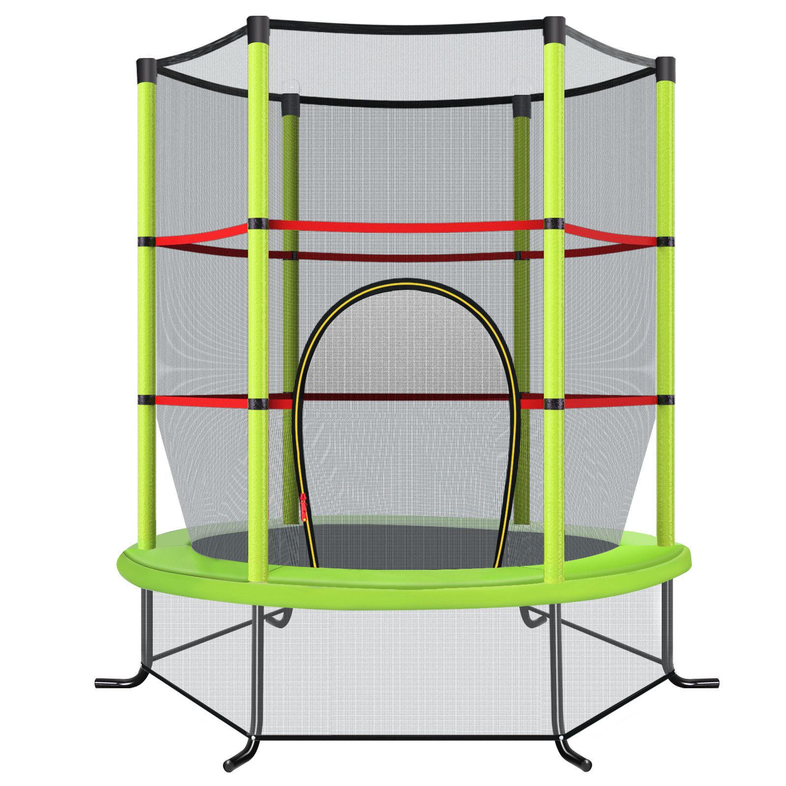 COSTWAY Gartentrampolin, Ø 165 cm, Trampolin, mit Sicherheitsnetz, bis 135KG belastbar