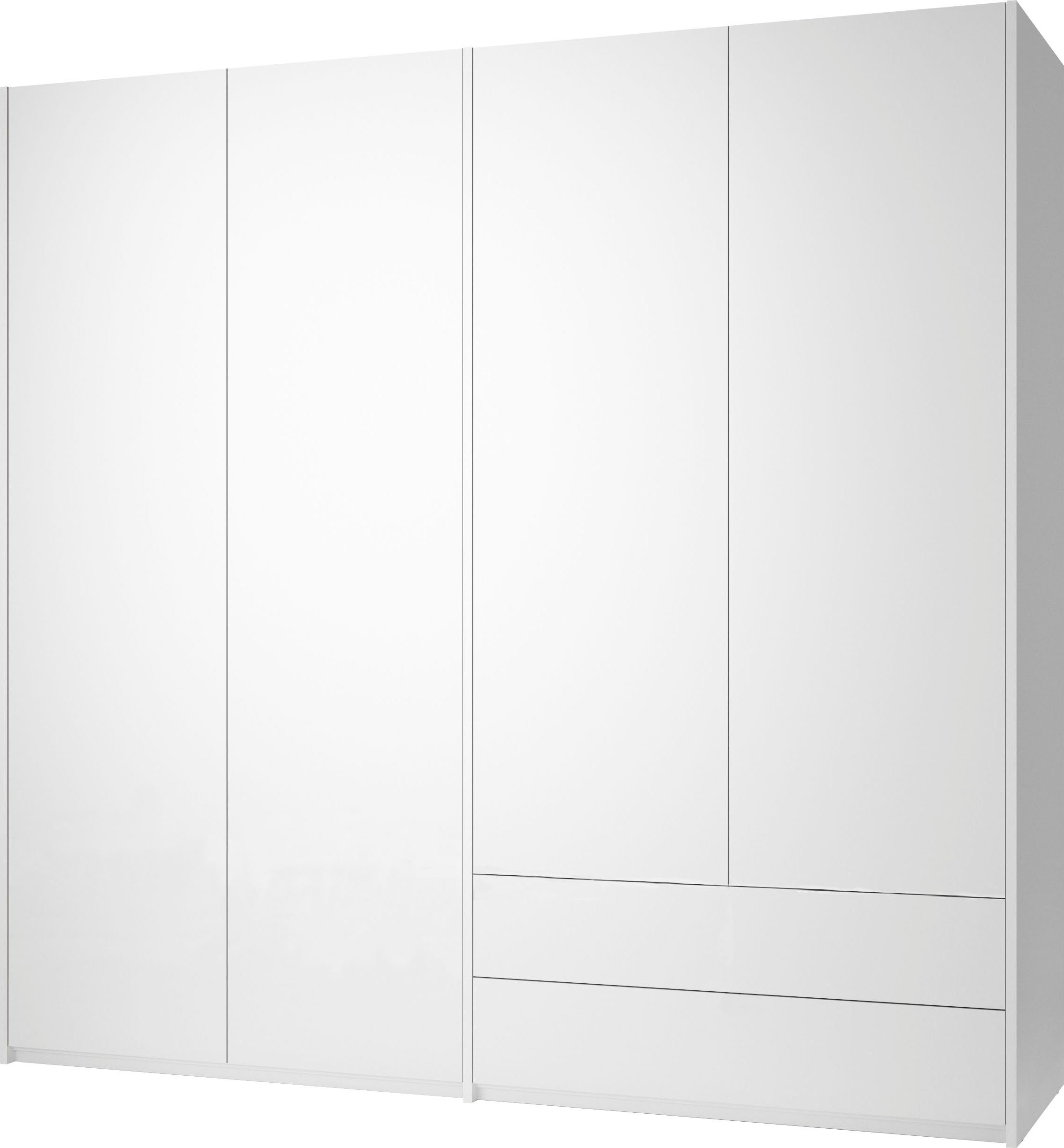 | weiß Schubladen Plus geräumigen 8 Inklusive Modular Drehtürenschrank Müller weiß SMALL Variante LIVING 2