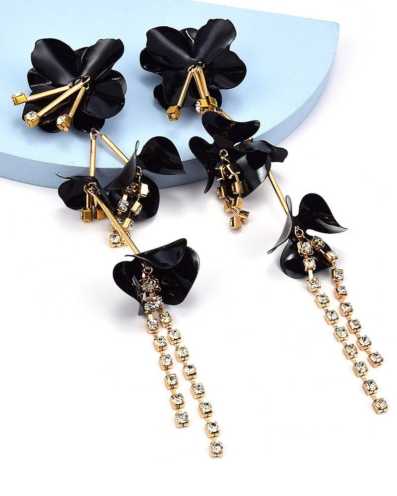 Dekorative Paar Ohrhänger Schönes Paar Ohrringe für den Geburtstag eines Mädchens Schwarz
