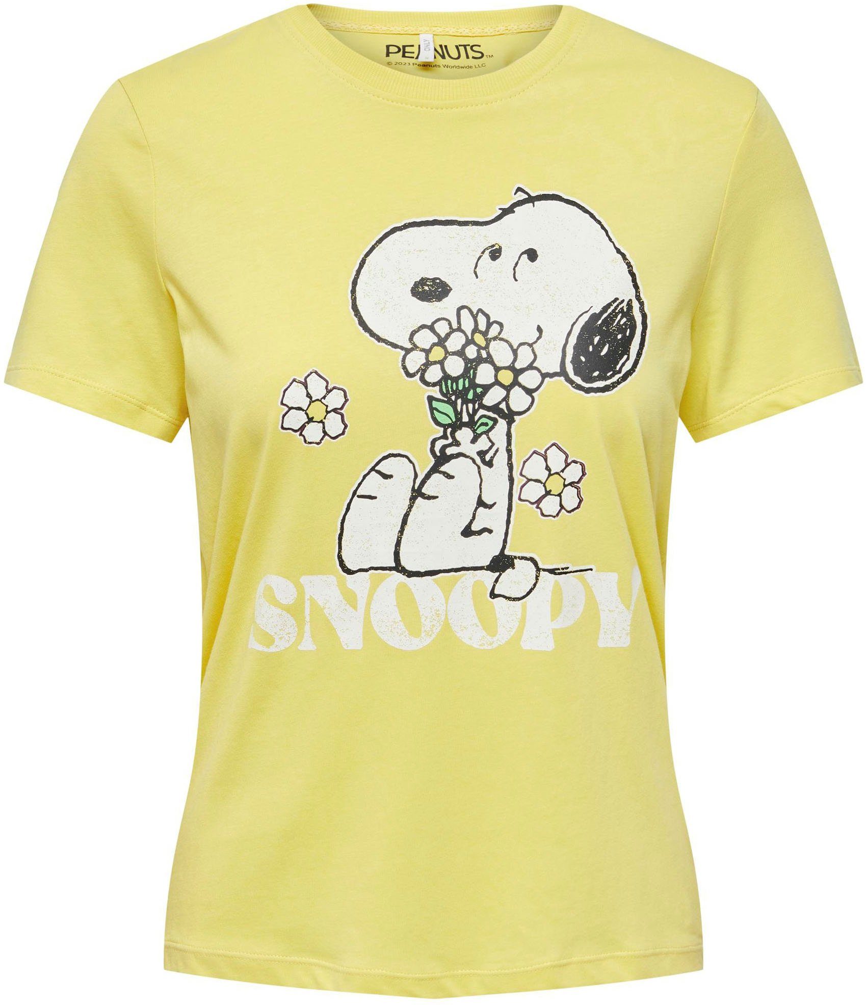 ONLY Kurzarmshirt ONLPEANUTS Sundress TOP Snoopy BOX JRS S/S unterschiedliche Print:Flowers FLOWER Prints REG