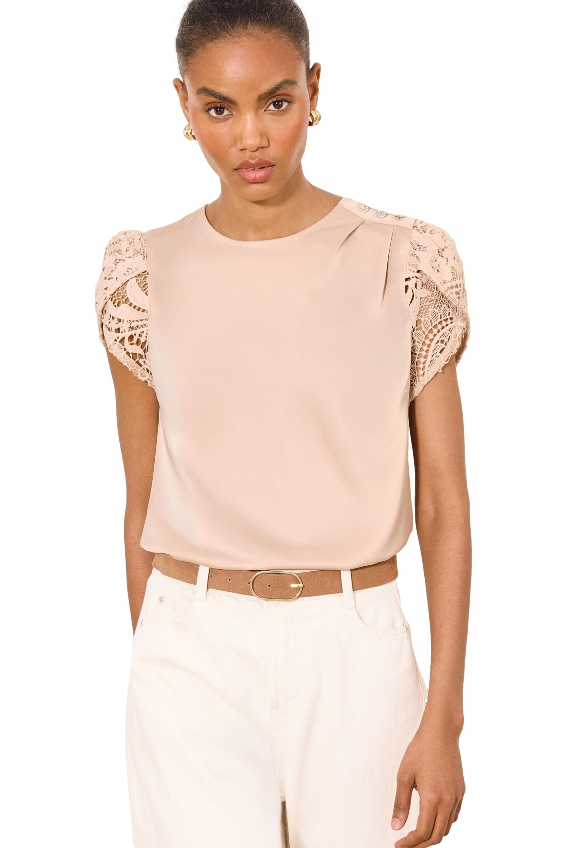 LIPSY T-Shirt Lipsy Top mit Tulpenärmeln, Regular (1-tlg)