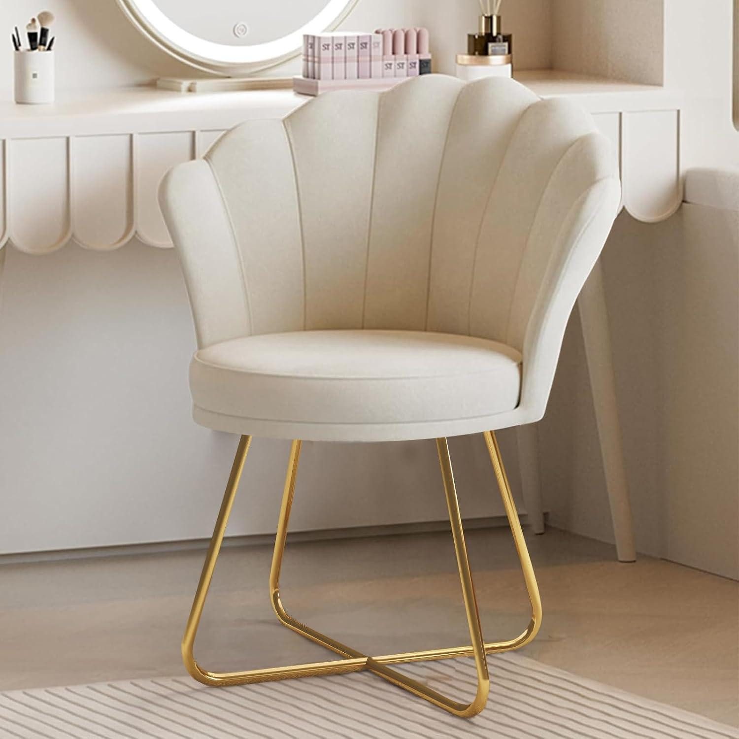 LuxusKollektion Cocktailsessel Polstersessel Samt Rückenlehne Metallbeine 150kg Beige