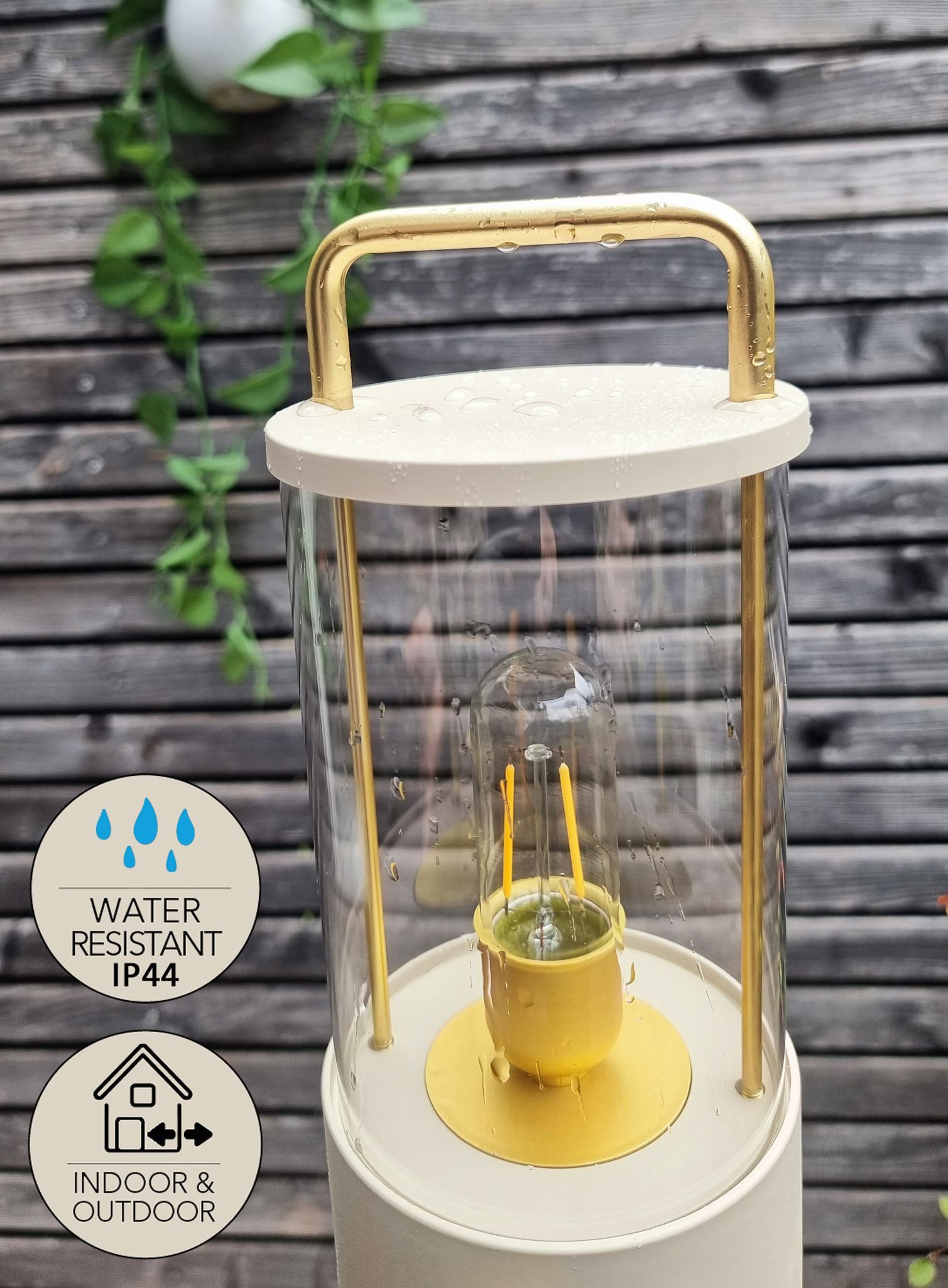 Coen Bakker Deco BV LED Laterne Tischlampe Dimmbar Akku In-/Outdoor IP44, LED fest verbaut, Warmweiß