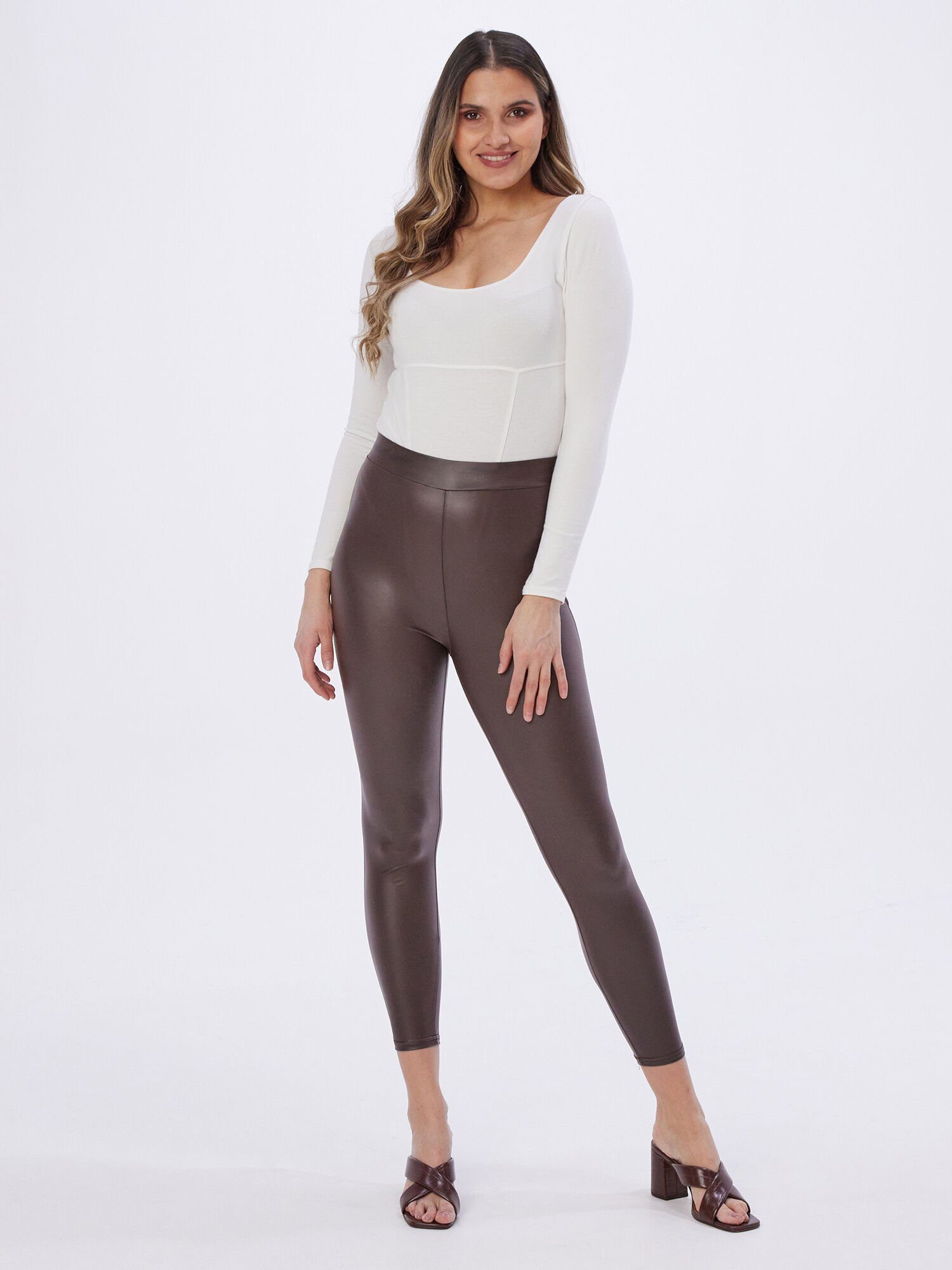 MONACO blue Leggings Leggings figurbetont in Glattlederoptik