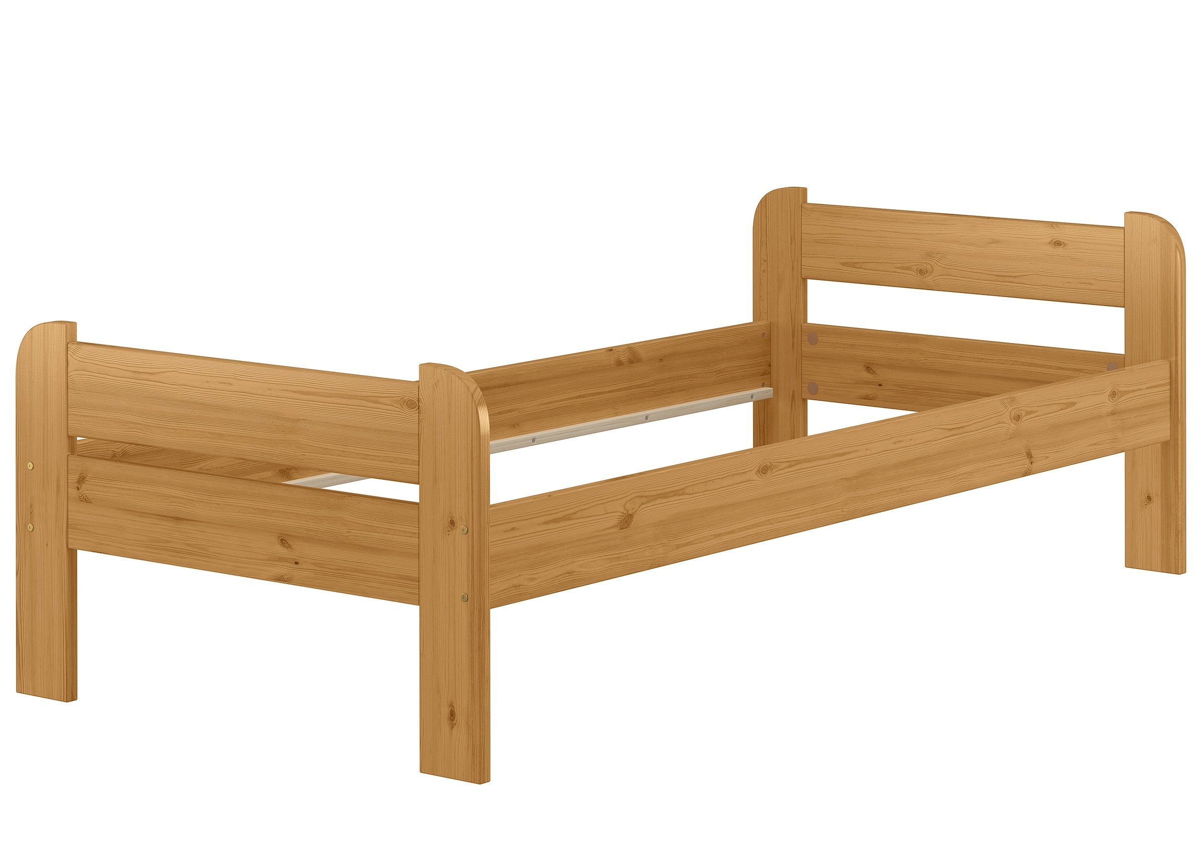 ERST-HOLZ Massivholzbett Einzelbett Echtholzbett Kiefer Massiv 90 x 200 cm, günstig online kaufen