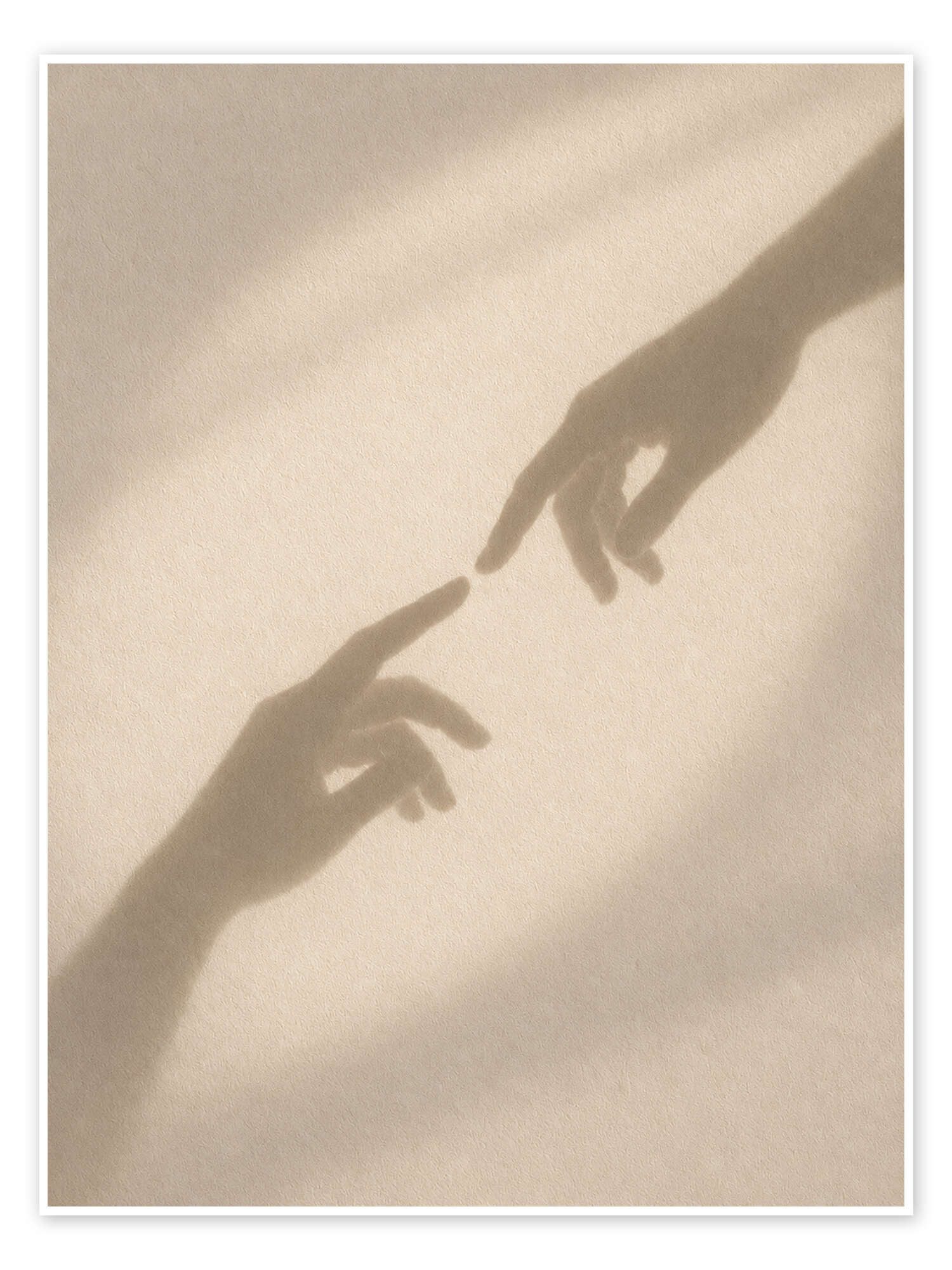 Posterlounge Wandbild berührende Finger, Translucent Places, erhältlich als Poster, Leinwandbild, Wandsticker oder Acrylglasbild
