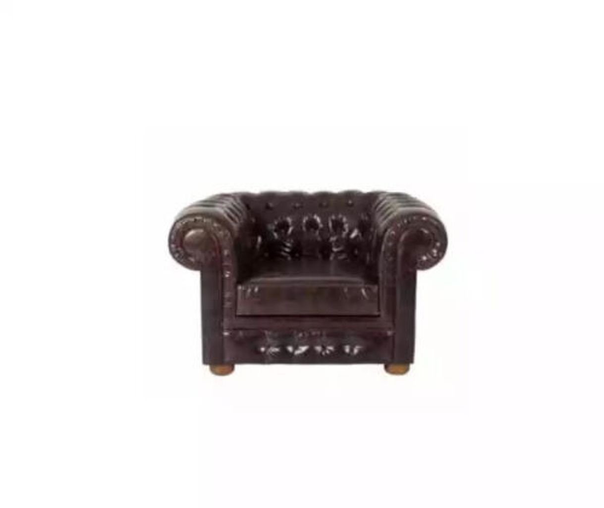 JVmoebel Chesterfield-Sessel Chesterfield Textil Polster Sofas Couch Sofa Sessel 1 Sitz Braun (1-St., 1x Sessel), Made in Europa