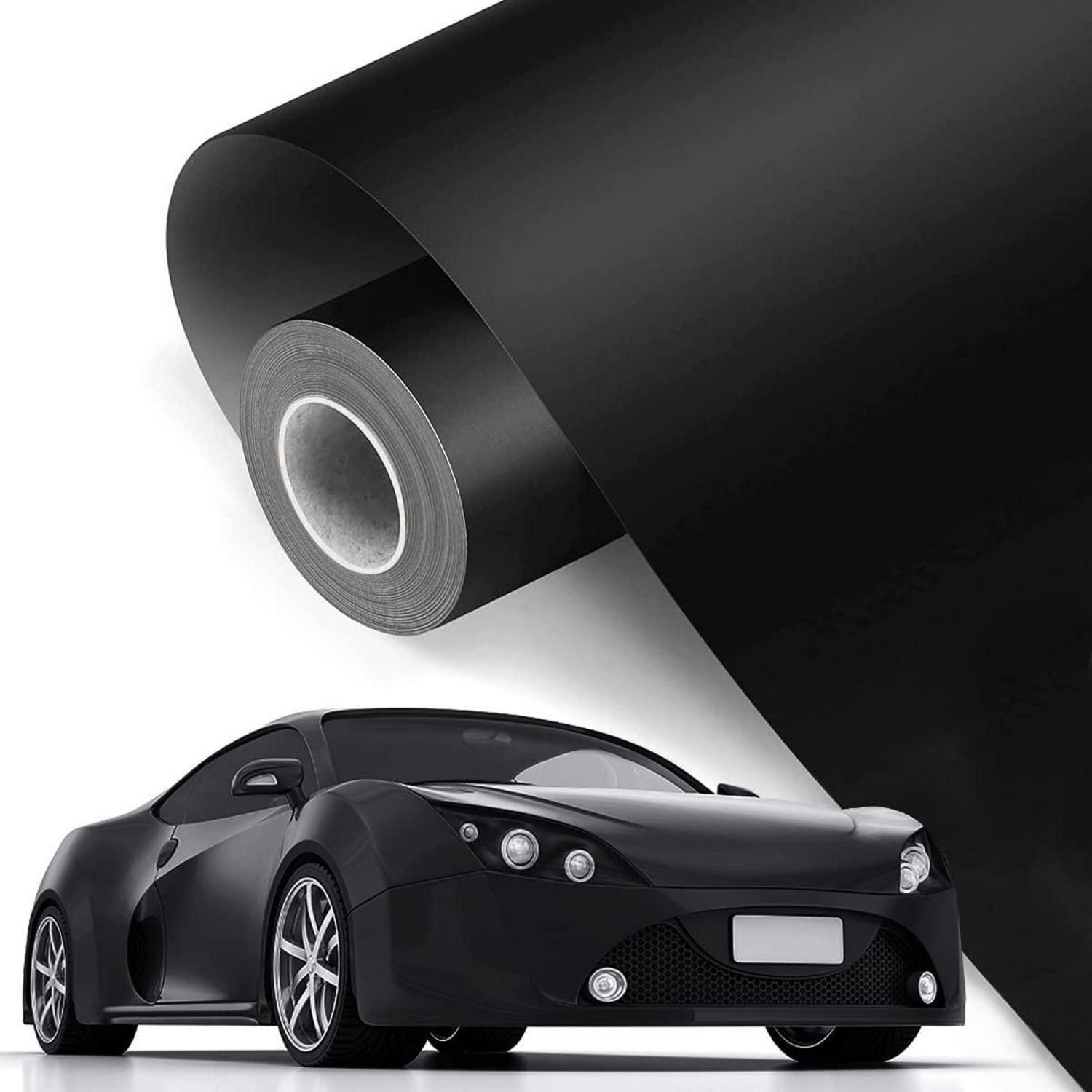 LuxusKollektion Lackschutzfolie Folie schwarz matt 30x300cm selbstklebend Carbon, (1-St)