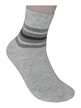 Die Sockenbude Kurzsocken KOMFORT - Herren Kurzsocken (Bund, 5-Paar, grau braun) mit Komfortbund ohne Gummi