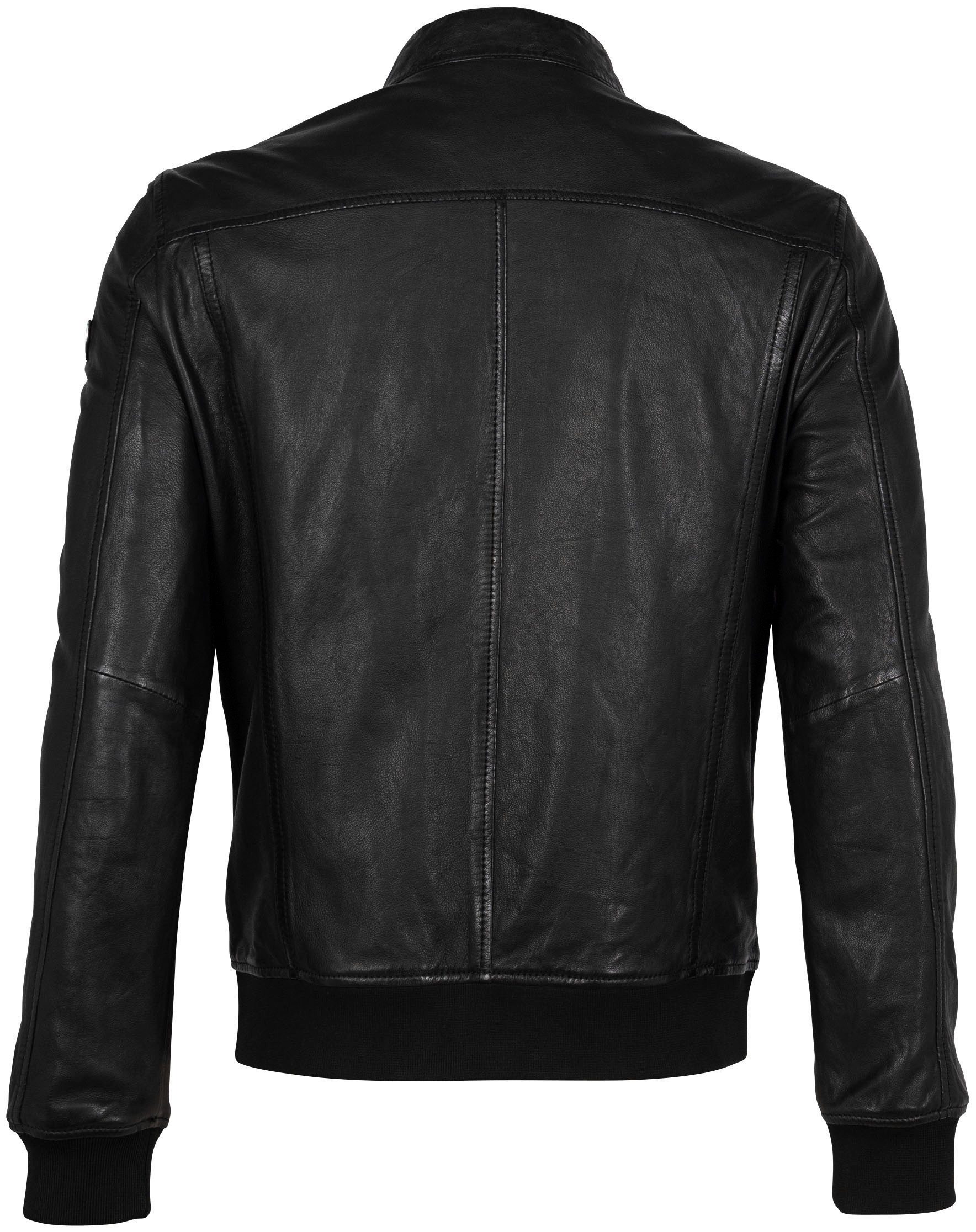 Mauritius Lederjacke MMGoran mit Stehkragen, Reißverschluss, Strickbündchen günstig online kaufen