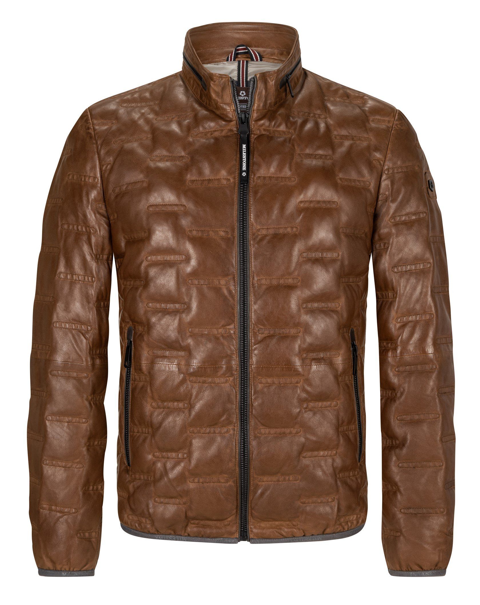 Milestone Lederjacke MSAversa in Stepp-Optik aus günstig online kaufen
