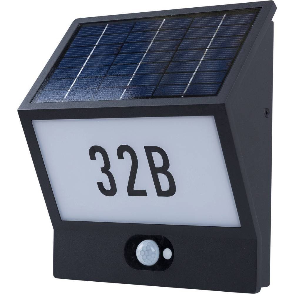HEITRONIC LED Solarleuchte Solar-Hausnummernleuchte mit Bewegungsmelder