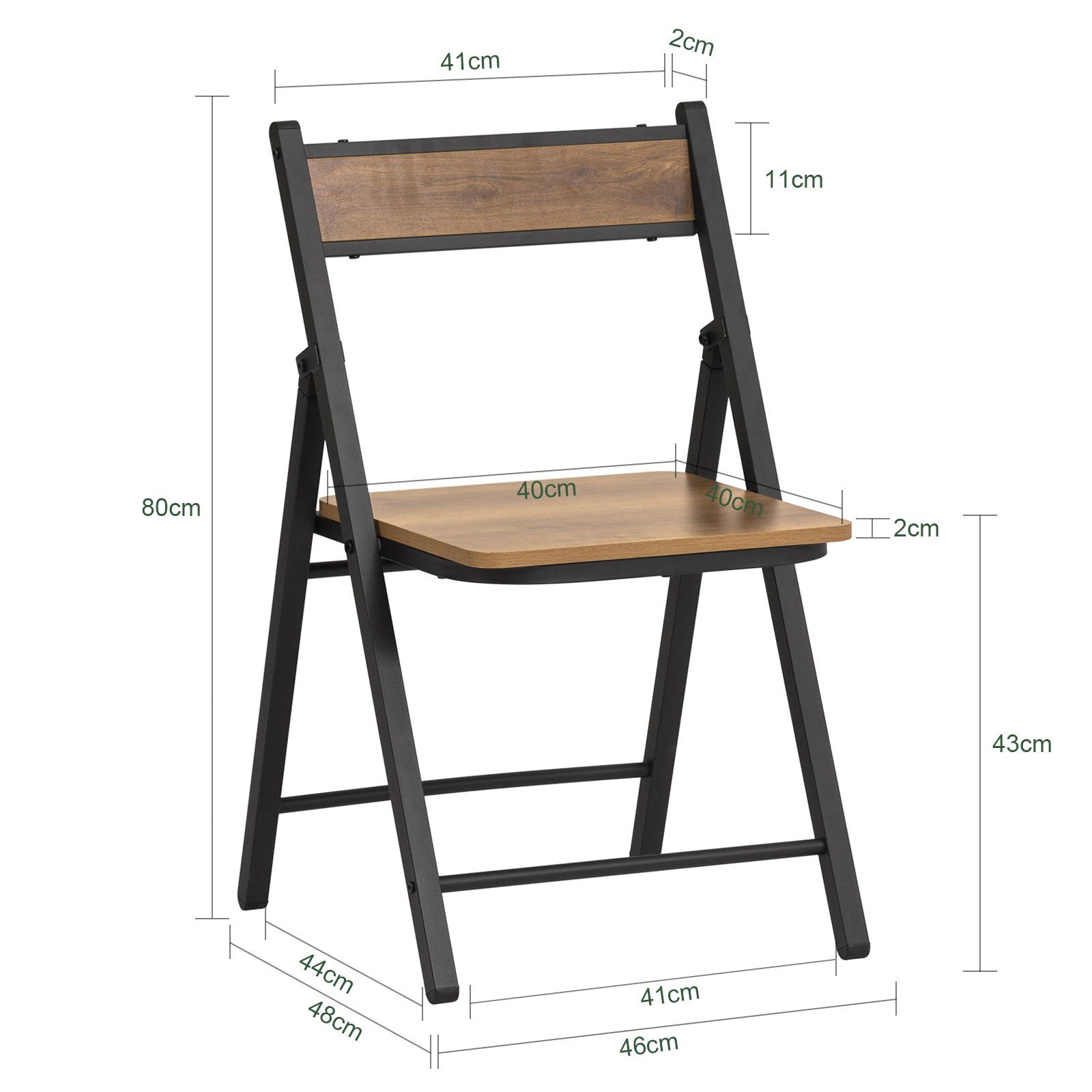 SoBuy Klappstuhl FST88, Esszimmerstuhl Schreibtischstuhl Schminktisch Bürostuhl, Küchenstuhl Stuhl bis 150 kg belastbar für Gäste, Büro, Camping – Bild 5 von 5