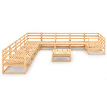 vidaXL Gartenlounge-Set 11-tlg. Garten-Lounge-Set Massivholz Kiefer, (1-tlg)