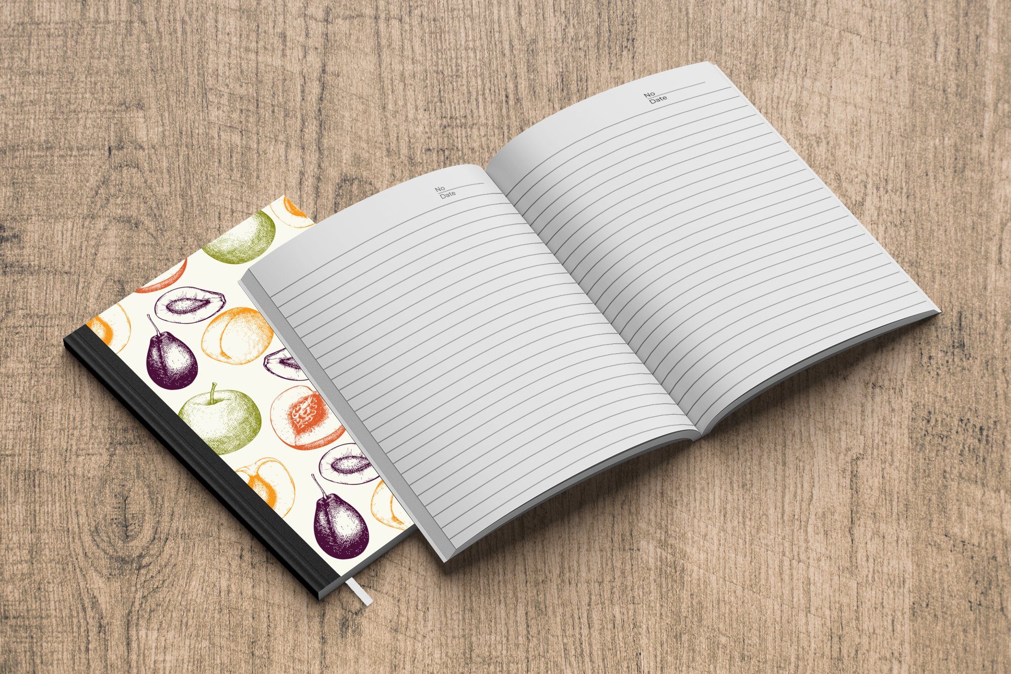 Journal, MuchoWow Tagebuch, Seiten, A5, - Muster Notizbuch Illustration, 98 Haushaltsbuch Merkzettel, Notizheft, - Lebensmittel