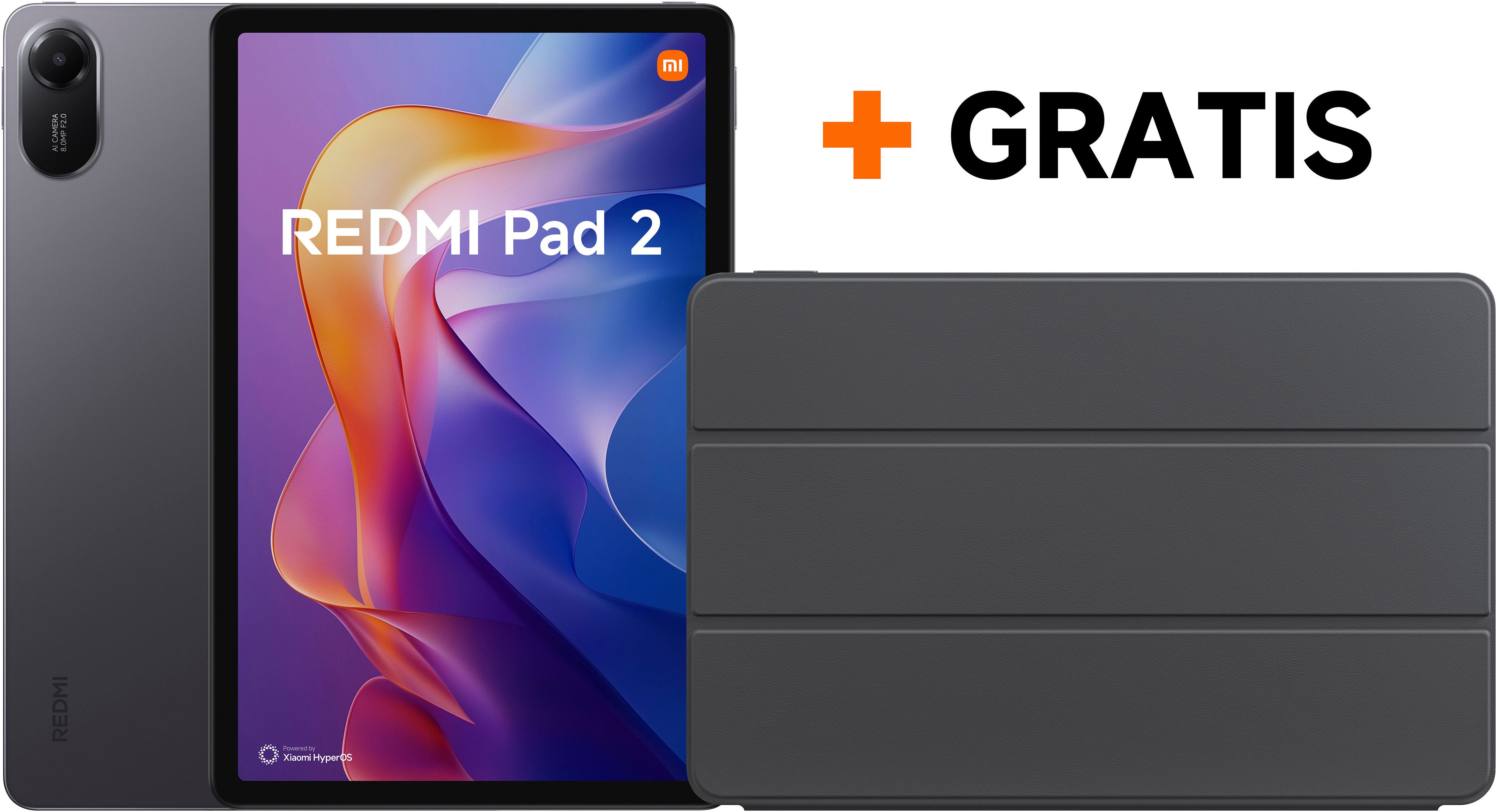 Xiaomi Redmi Pad 2 + Cover Tablet (11", 128 GB, Android, Inklusive Case)