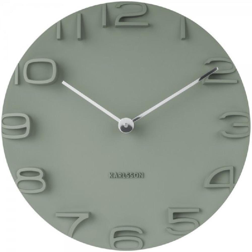 Karlsson Uhr Wanduhr On The Edge Jungle Green Chrome (42cm)