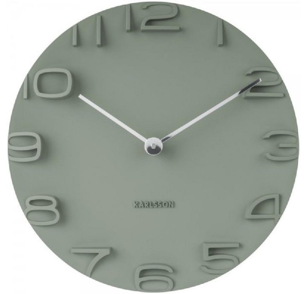 Karlsson Uhr Wanduhr On The Edge Jungle Green Chrome (42cm)