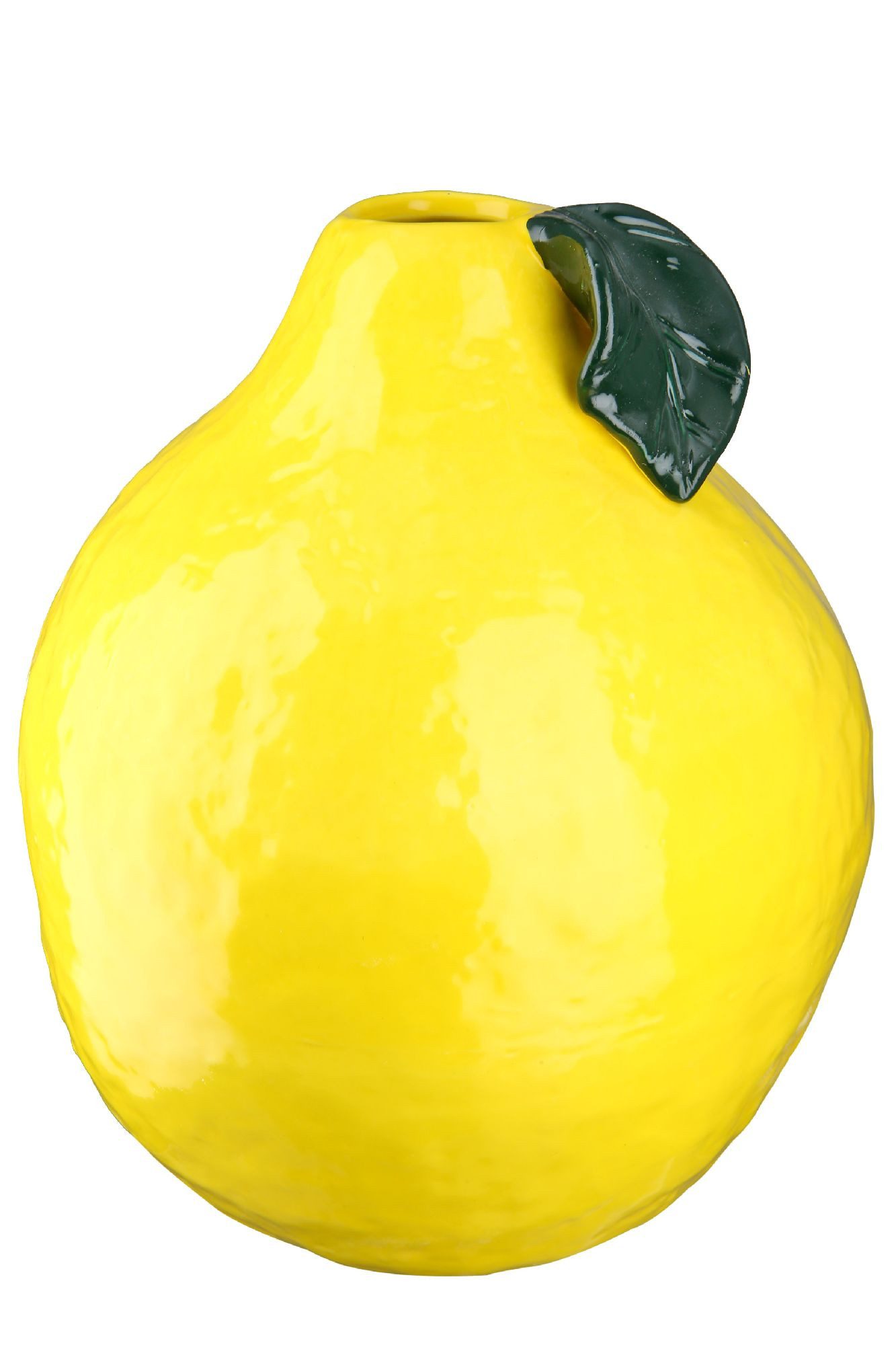GILDE Dekovase Zitrone, Wasserdicht, Gelb, Zitrone, H: 25.5cm